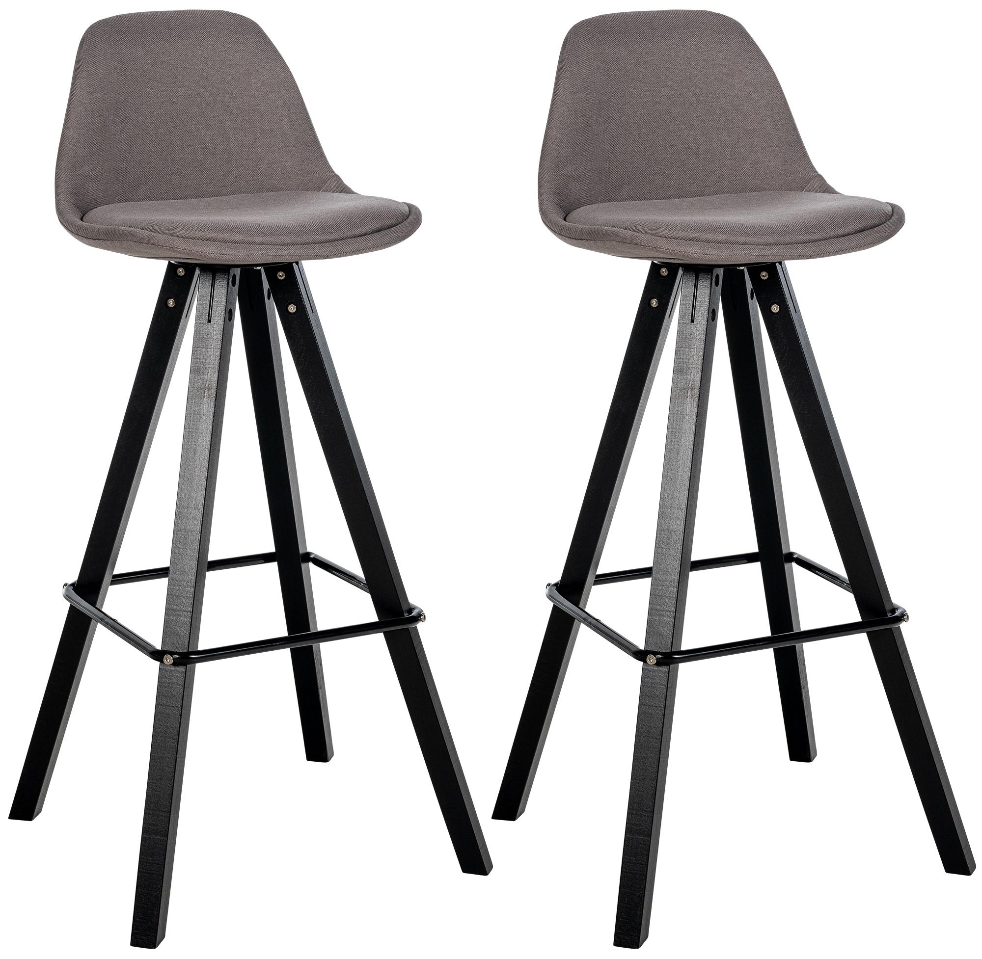 2er Set Barhocker Corbin Stoff Square, taupe