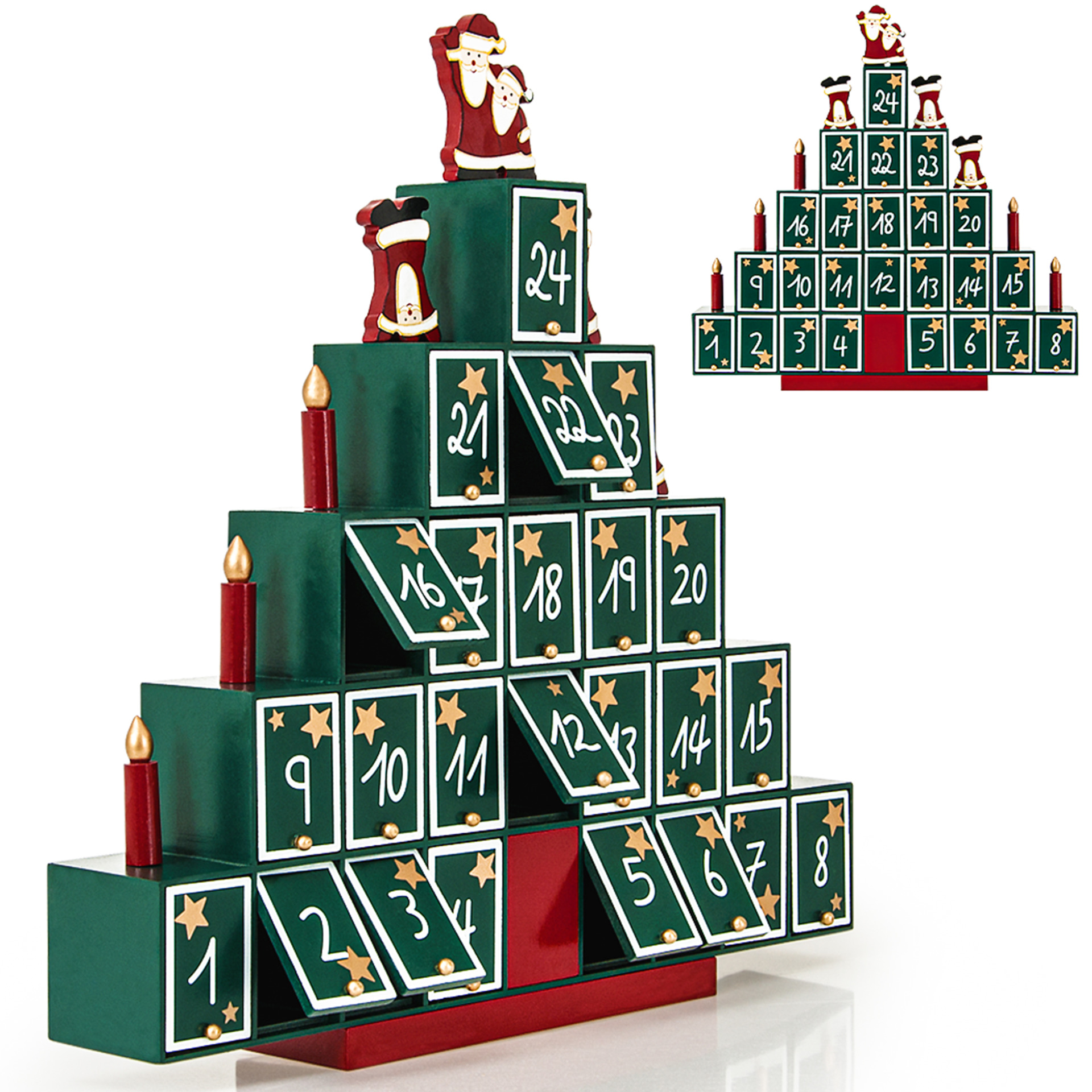 Adventskalender Weihnachtsbaum Holz