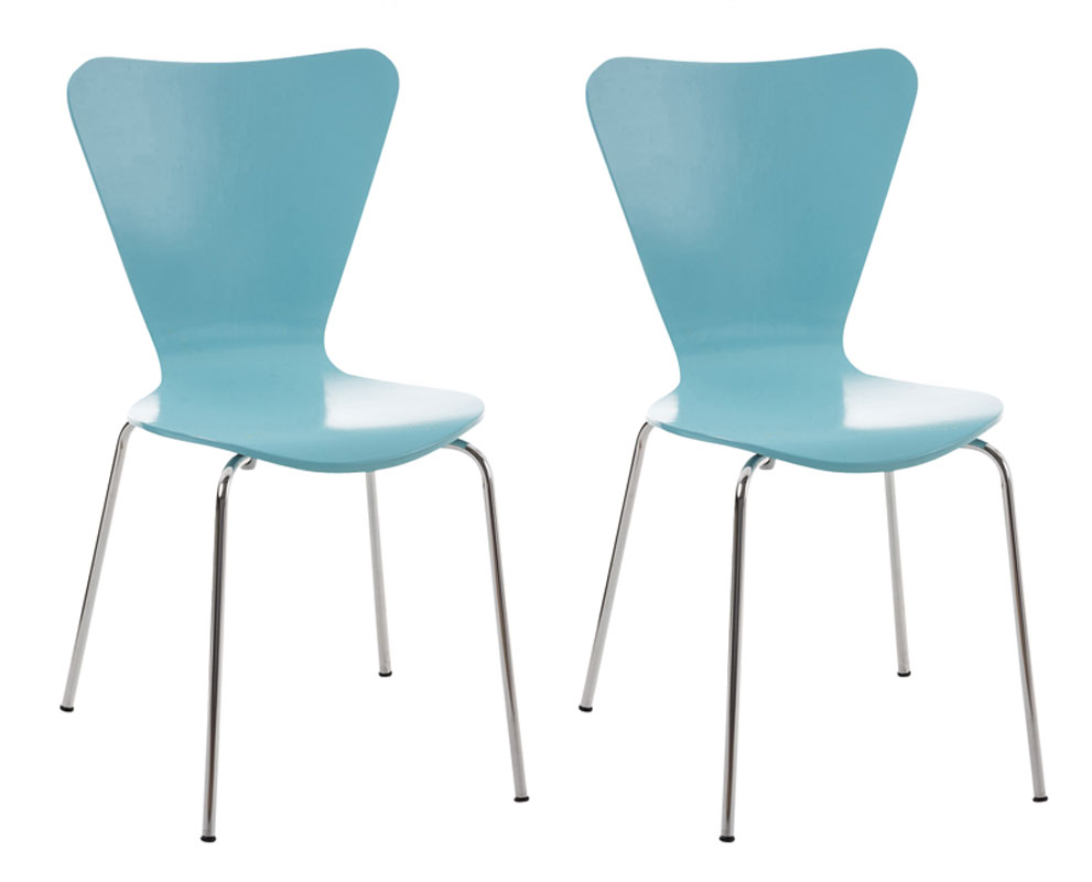 2er Set Besucherstuhl Calisto, hellblau