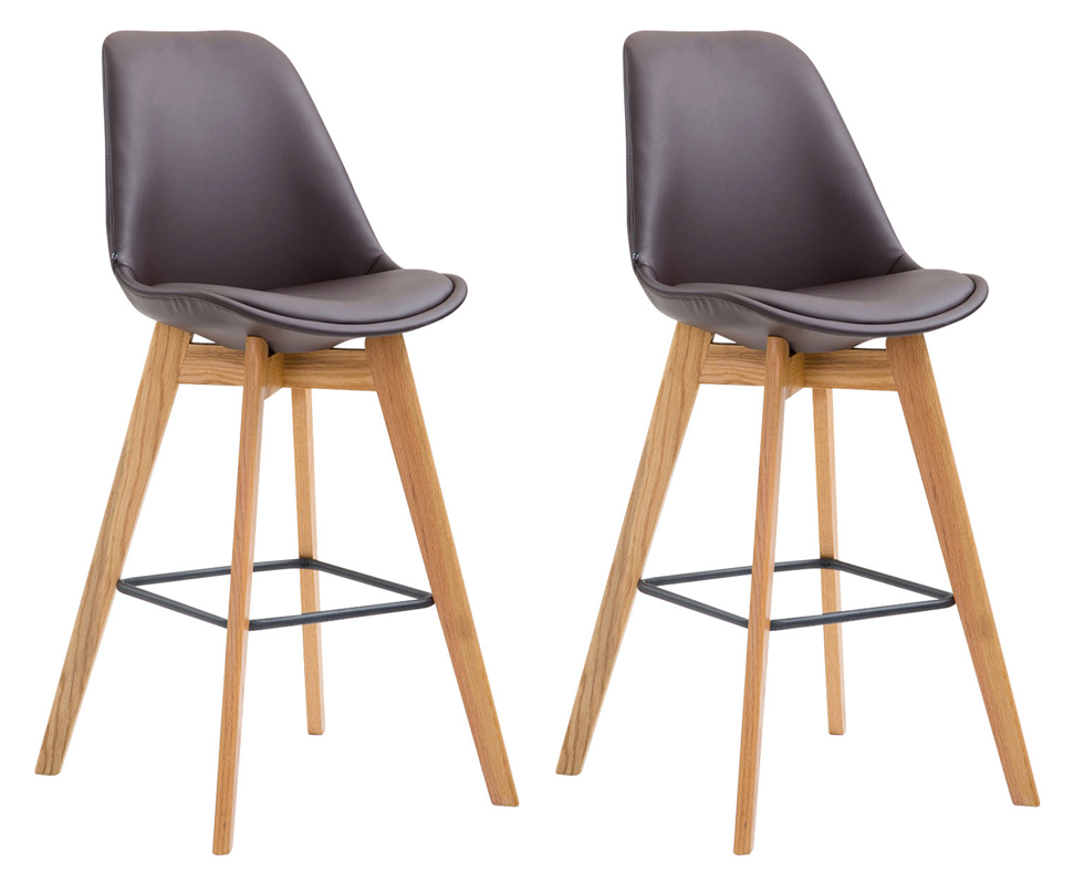 2er Set Barhocker Metz Kunstleder natura, braun