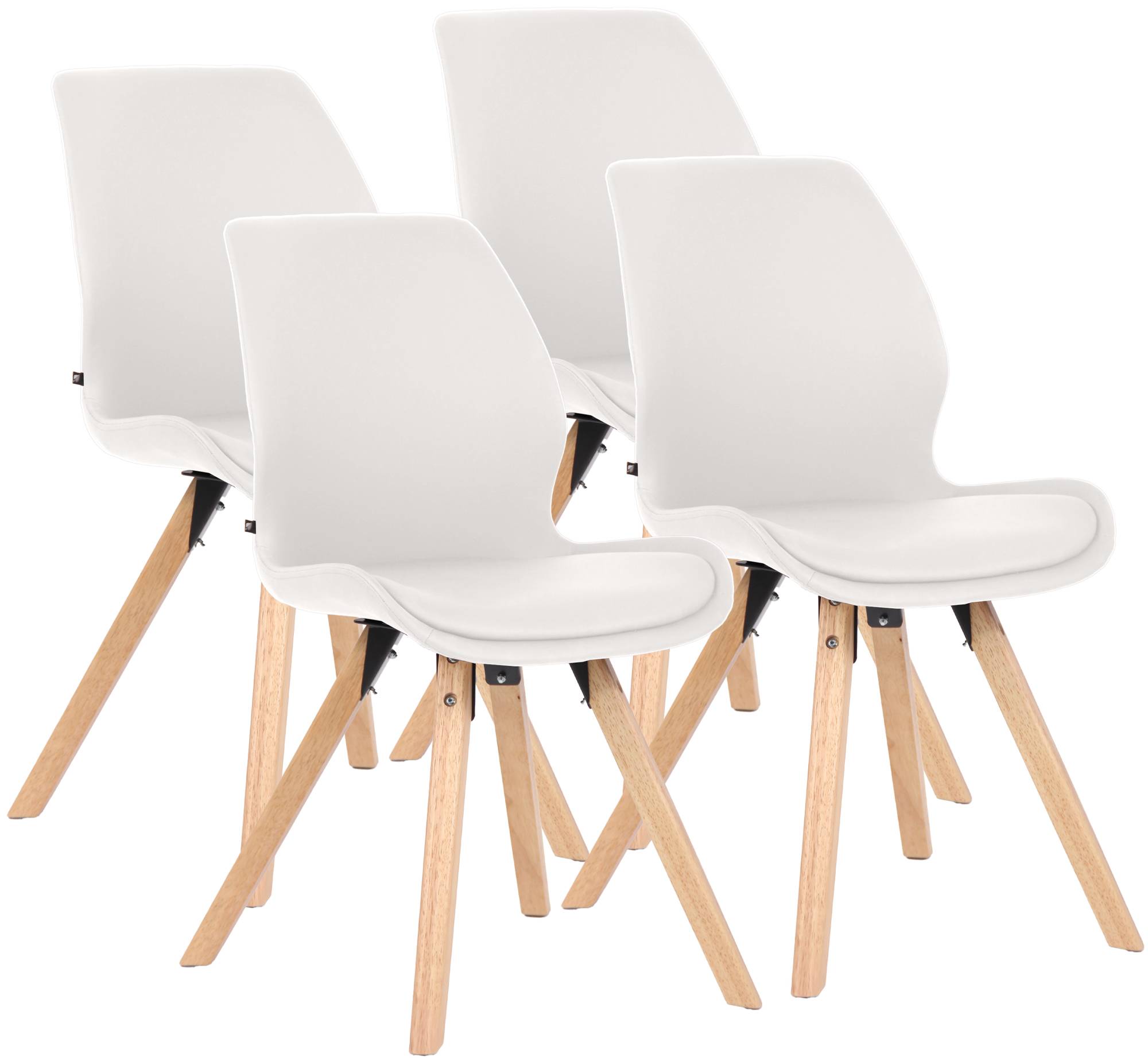 4er Set Stuhl Luna Kunstleder, weiß
