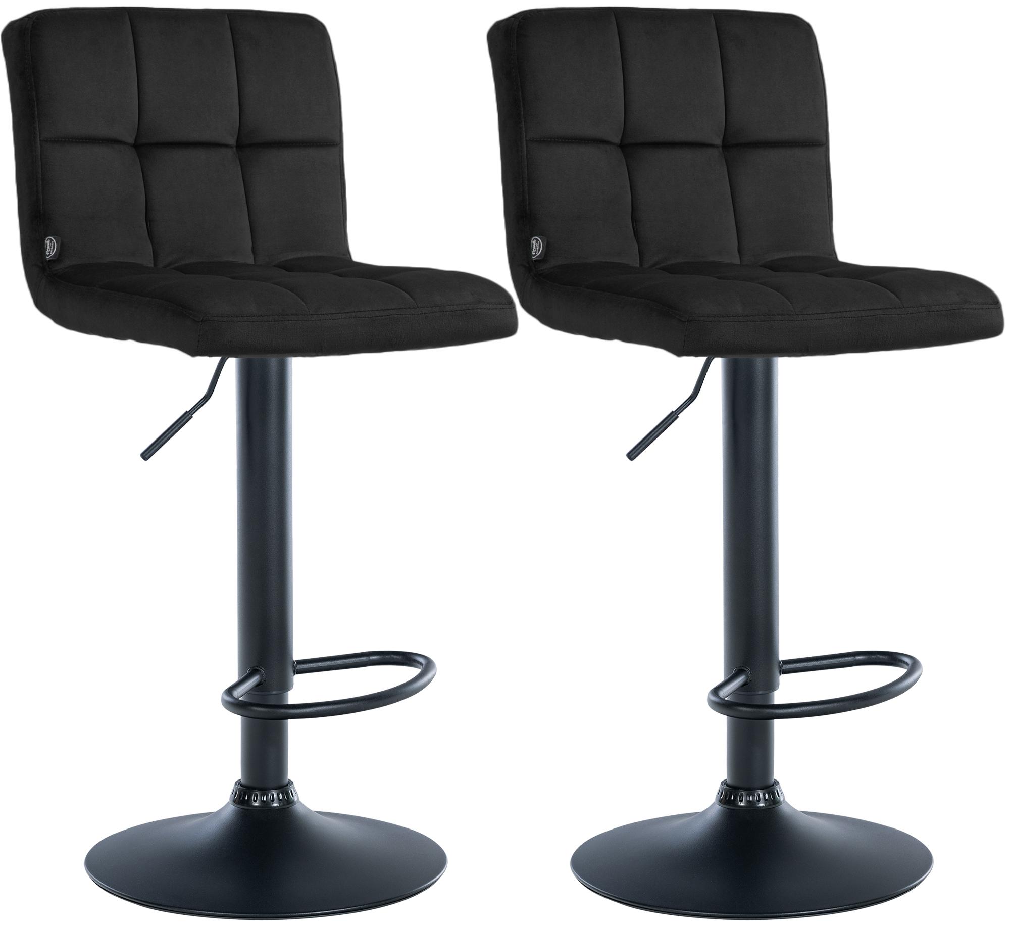2er Set Barhocker Peru Samt schwarz, schwarz
