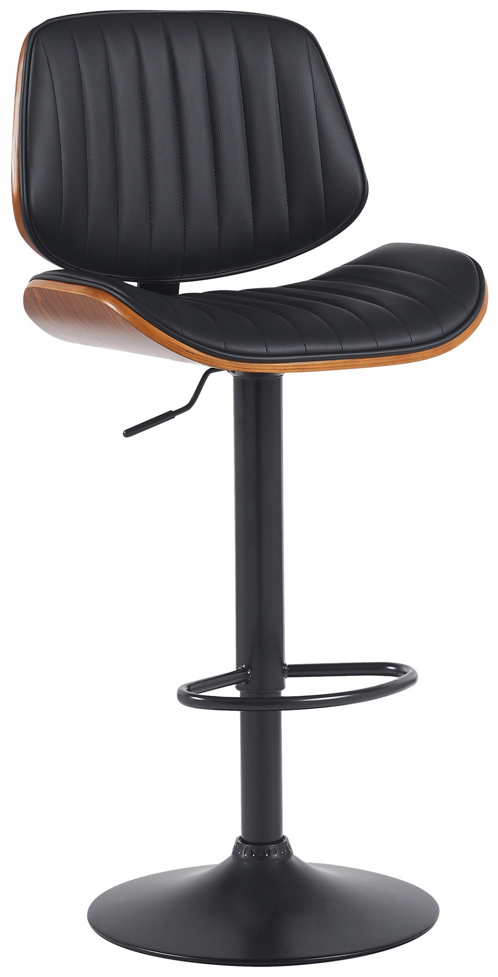 Barhocker Clawson Kunstleder schwarz, walnuss/schwarz