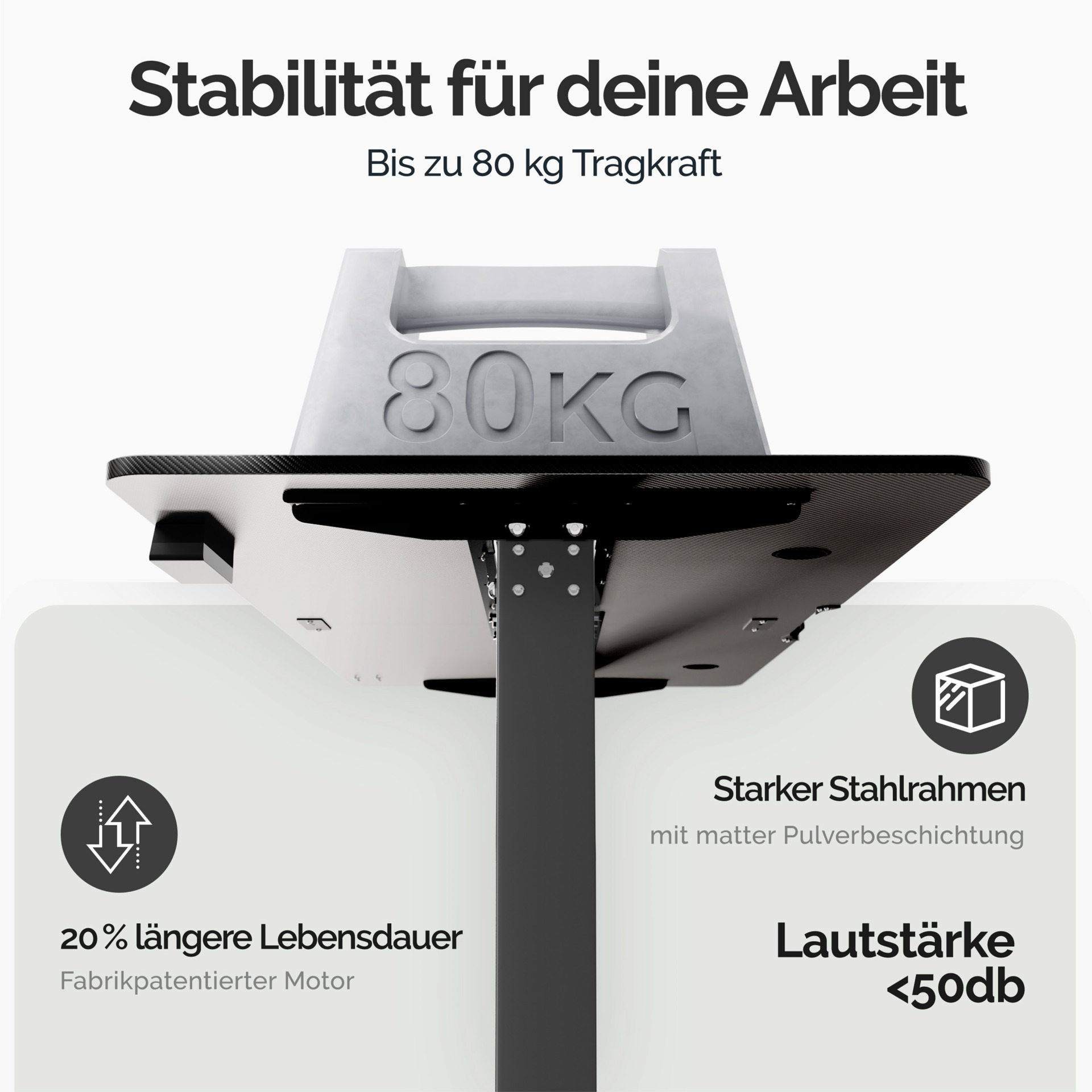 Höhenverstellbarer Schreibtisch Schwarz 160x75x73-118cm