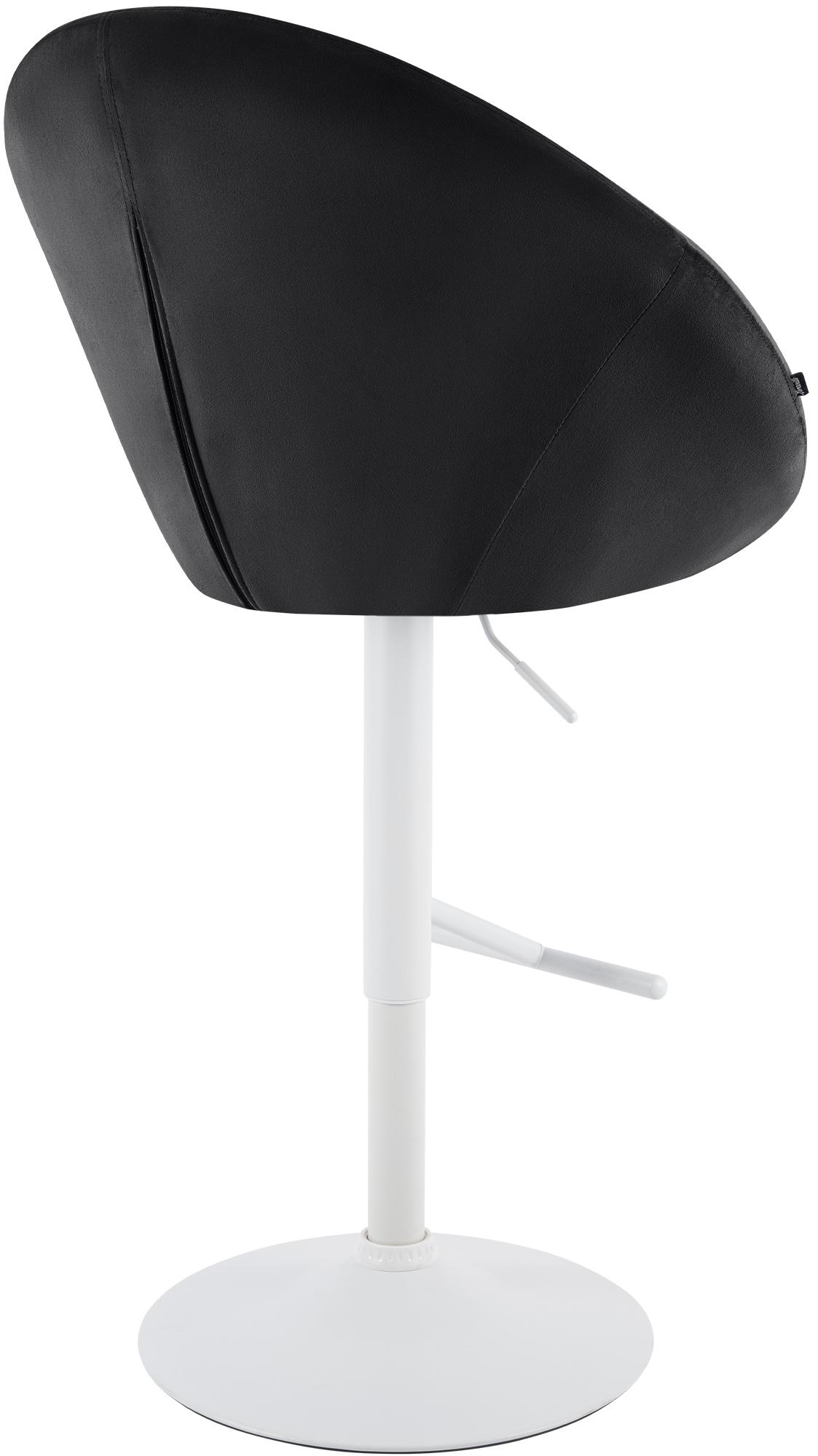 Barhocker London Samt weiß, schwarz