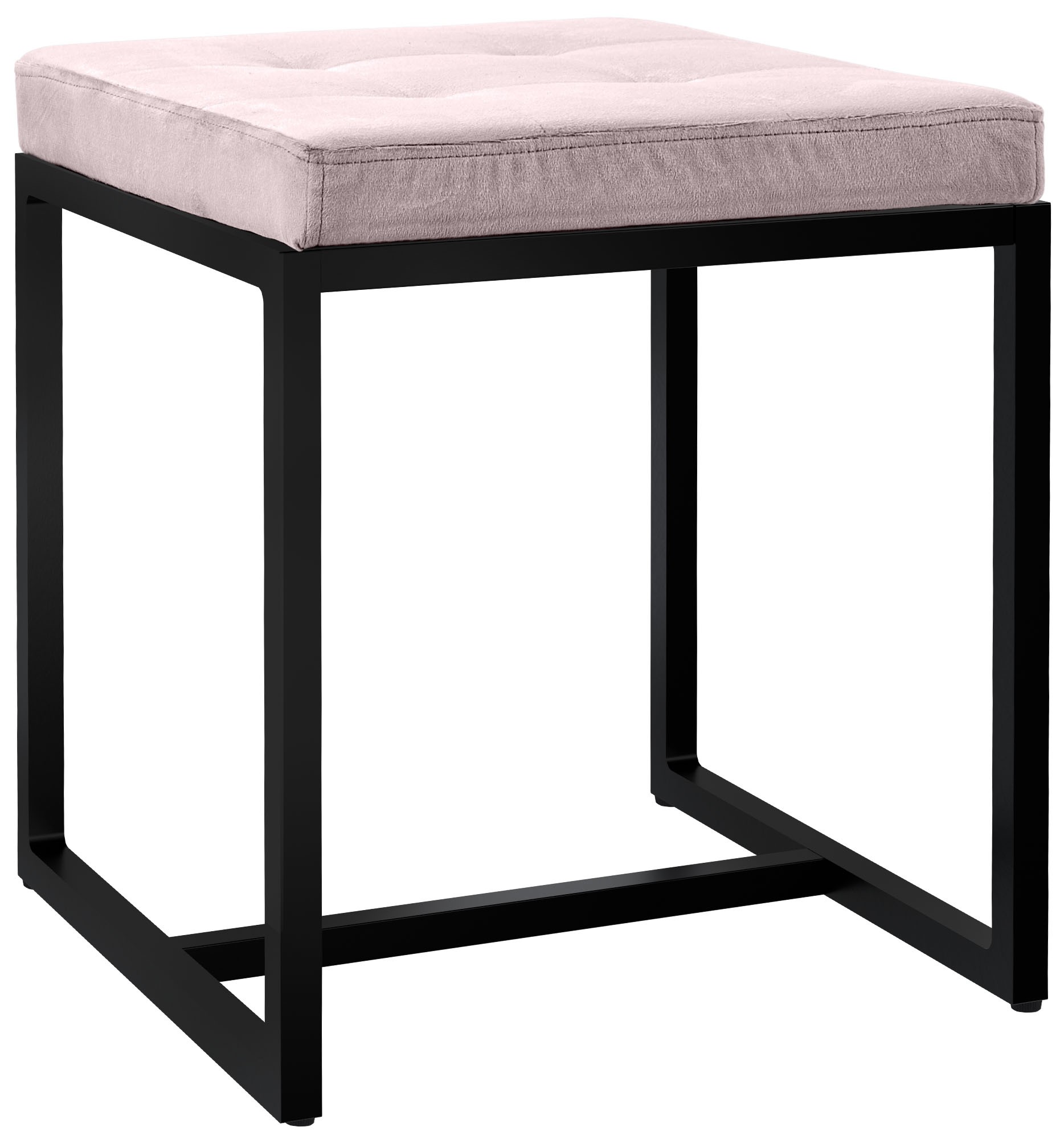 Sitzhocker Barci B Samt, hellgrau