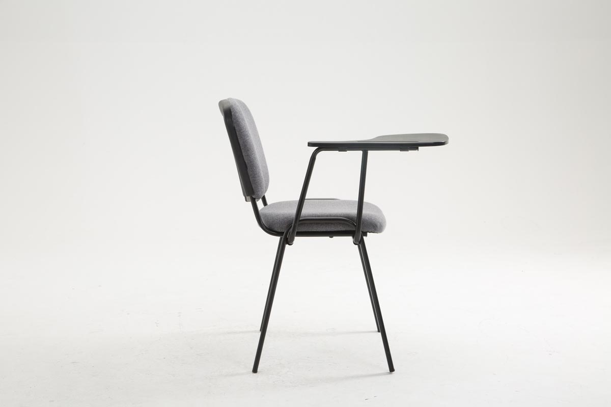 Stuhl Ken mit Klapptisch Stoff, grau