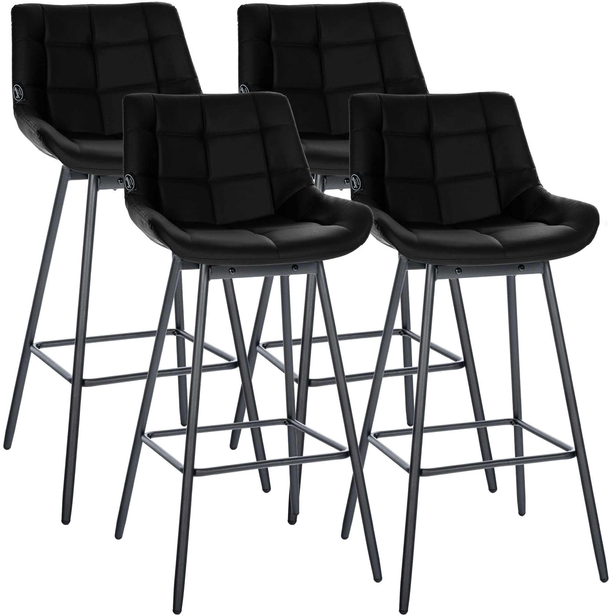 4er Set Barhocker Weston Schwenkbar Kunstleder, schwarz