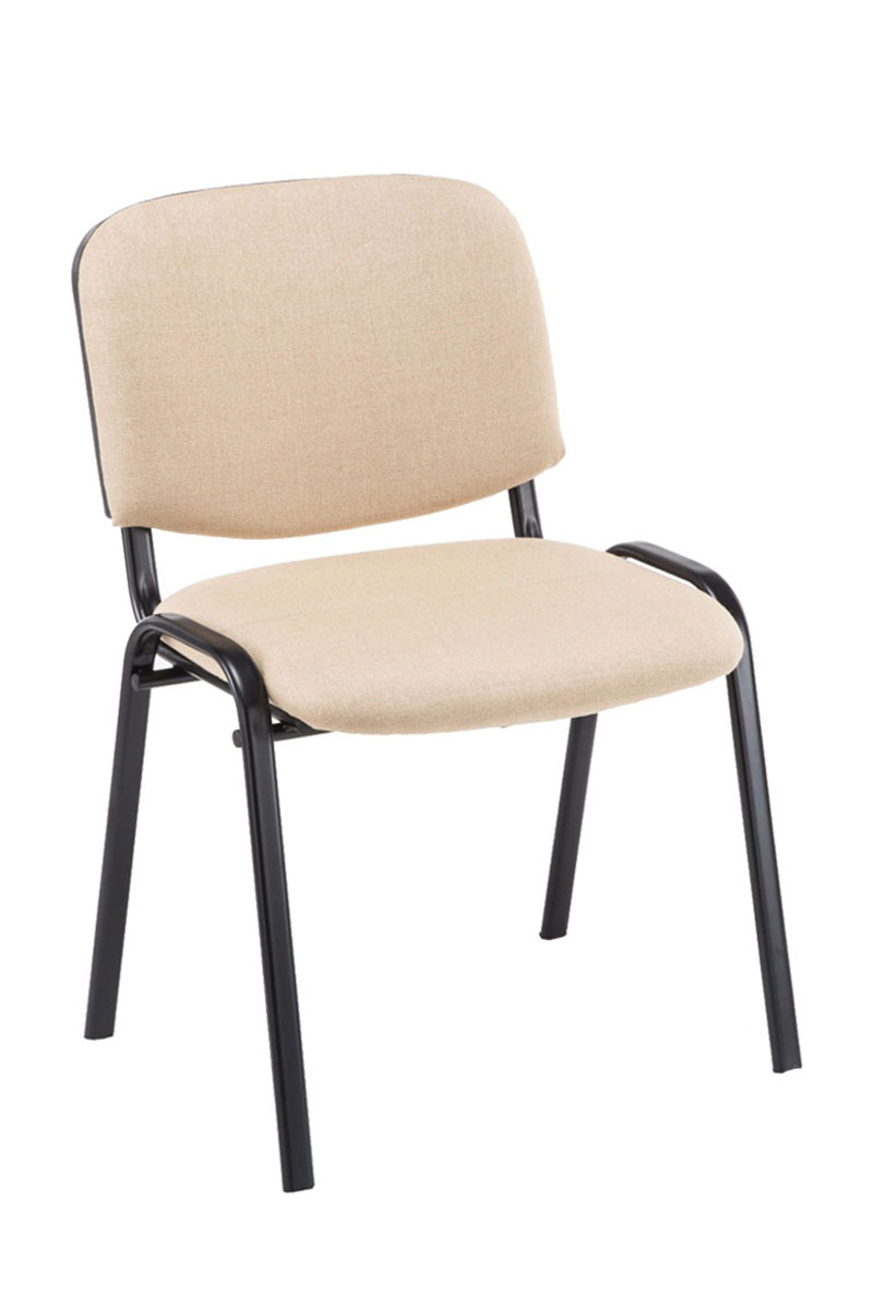 4er Set Besucherstuhl Ken Stoff, creme