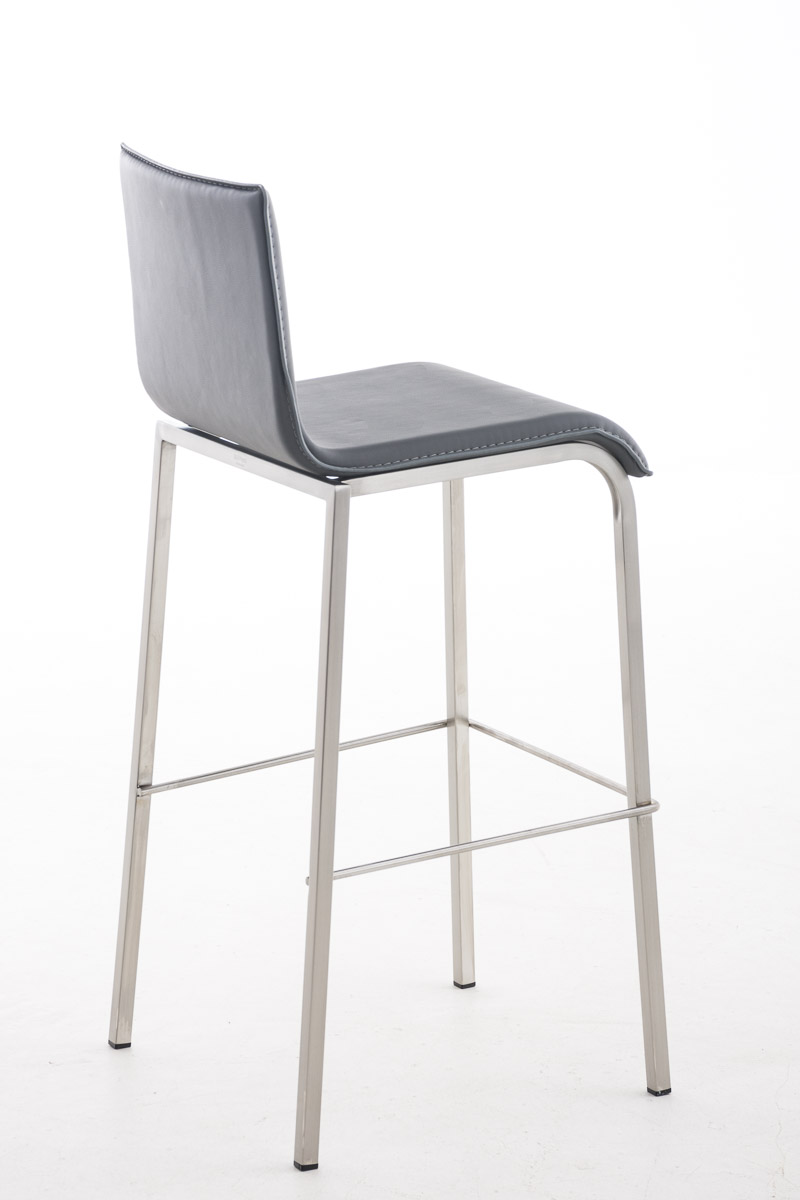 Barhocker Avola Leder Flach E78, grau