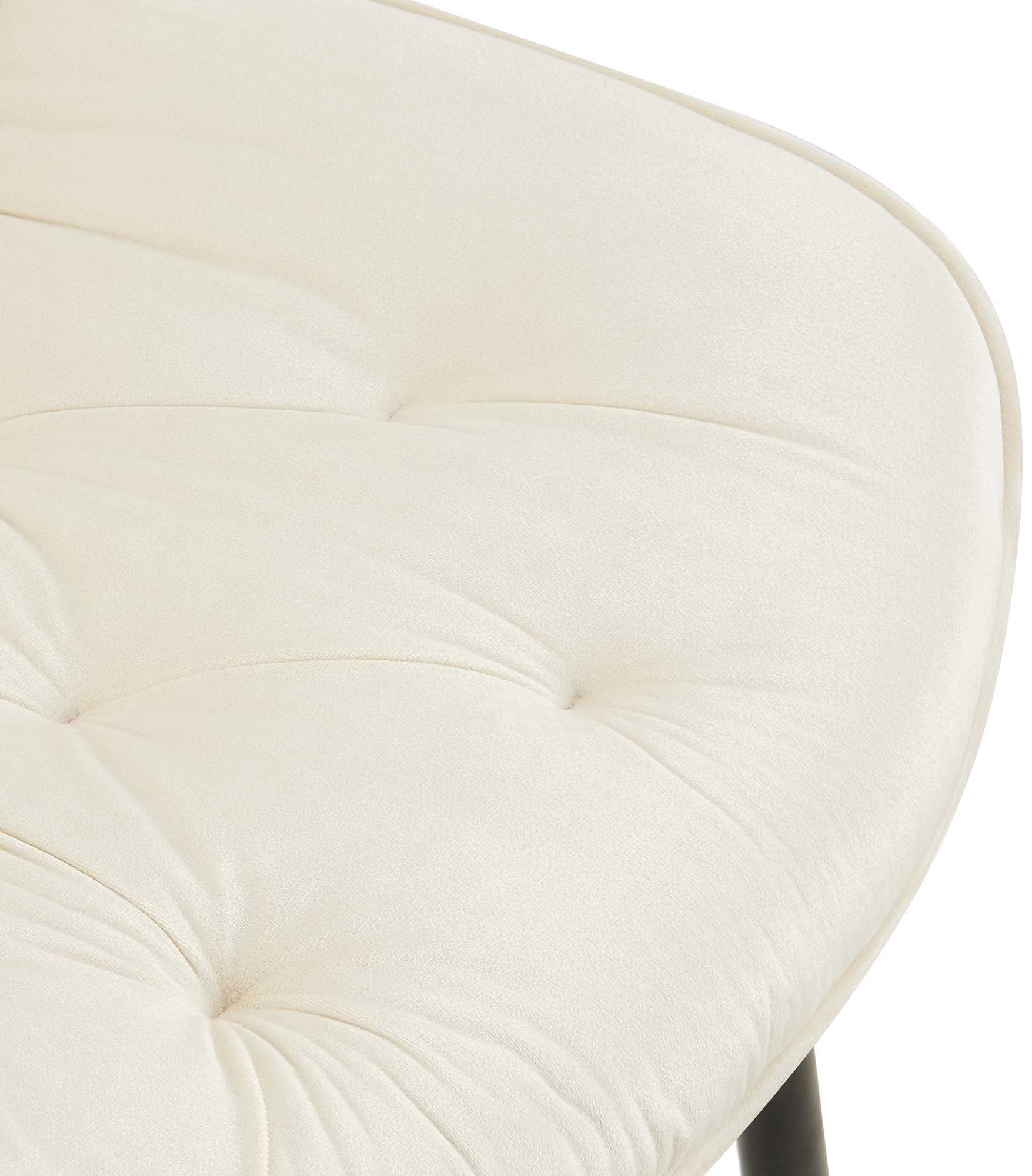 2er Set Esszimmerstuhl Wallace Samt, creme