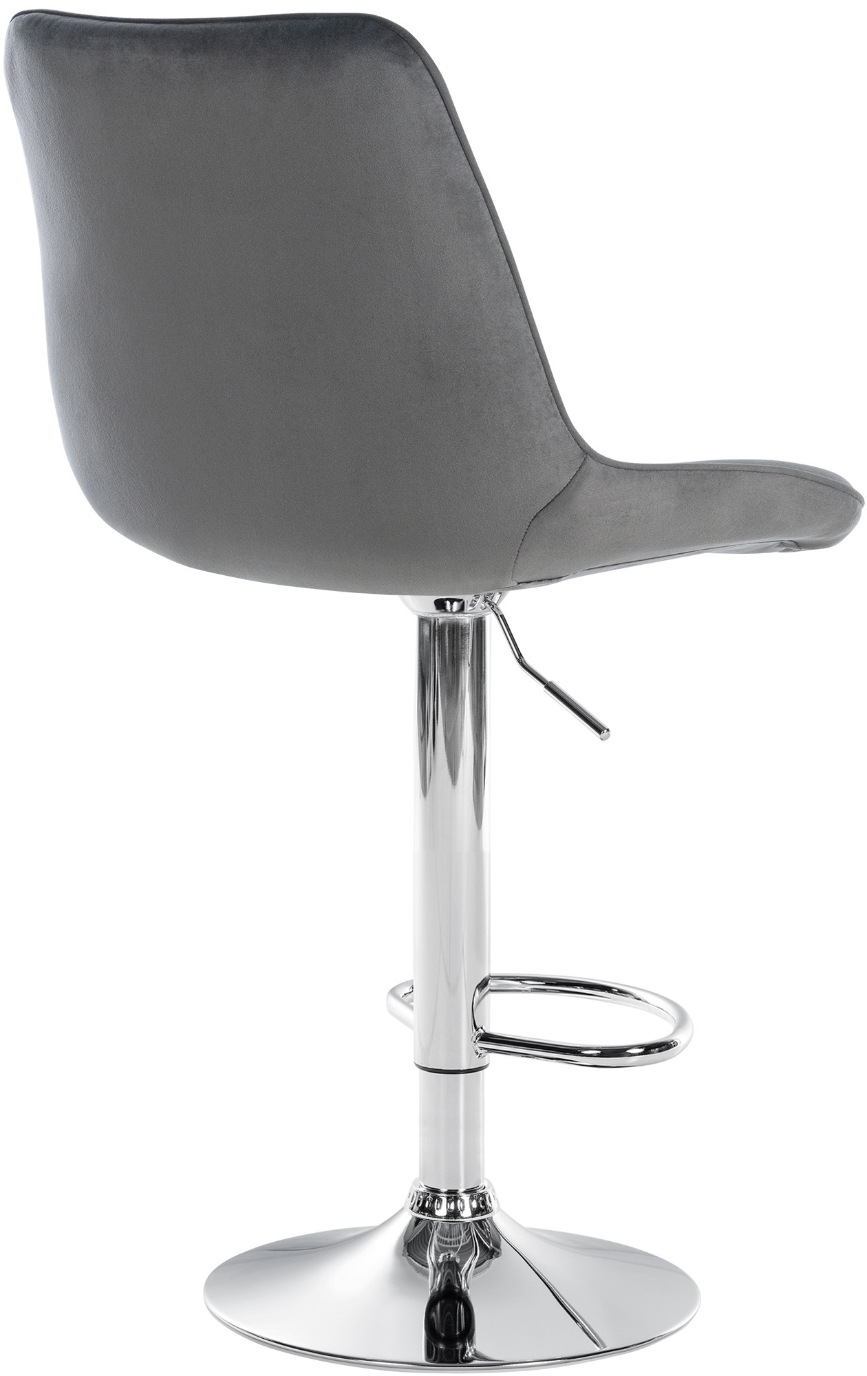 2er Set Barhocker Toni Samt chrom, dunkelgrau