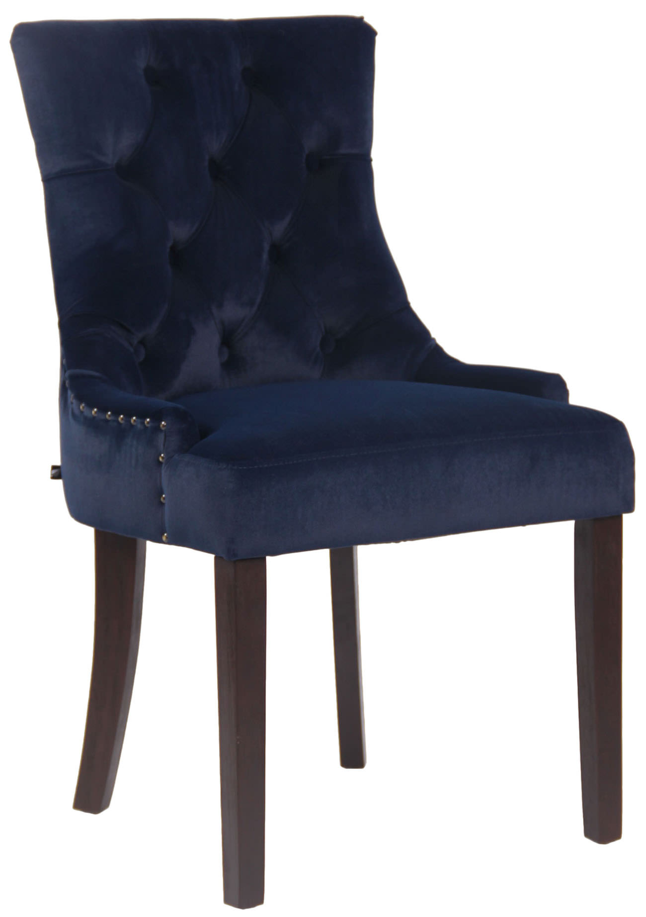 Esszimmerstuhl Aberdeen Samt antik, blau