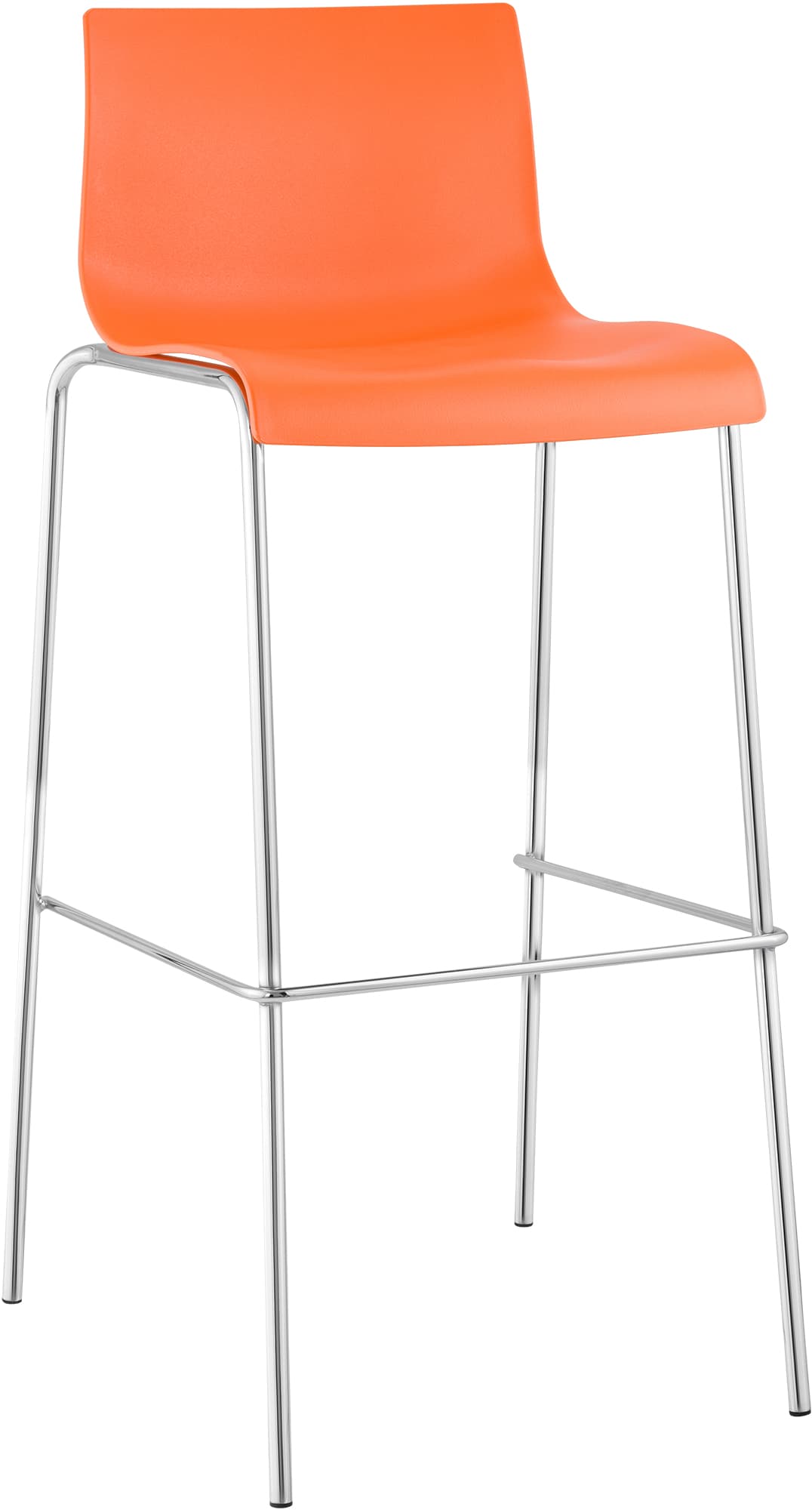 Barhocker Hoover Chrom 4-Fuß Gestell, orange