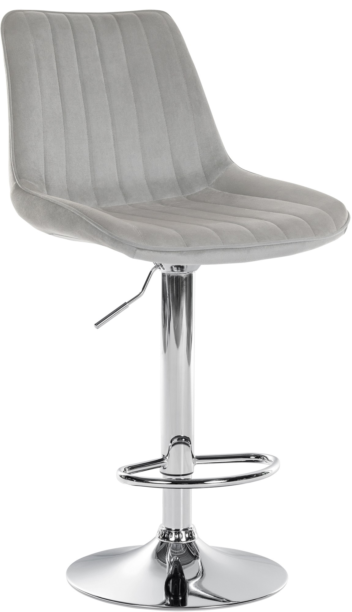 Barhocker Toni Samt chrom, grau