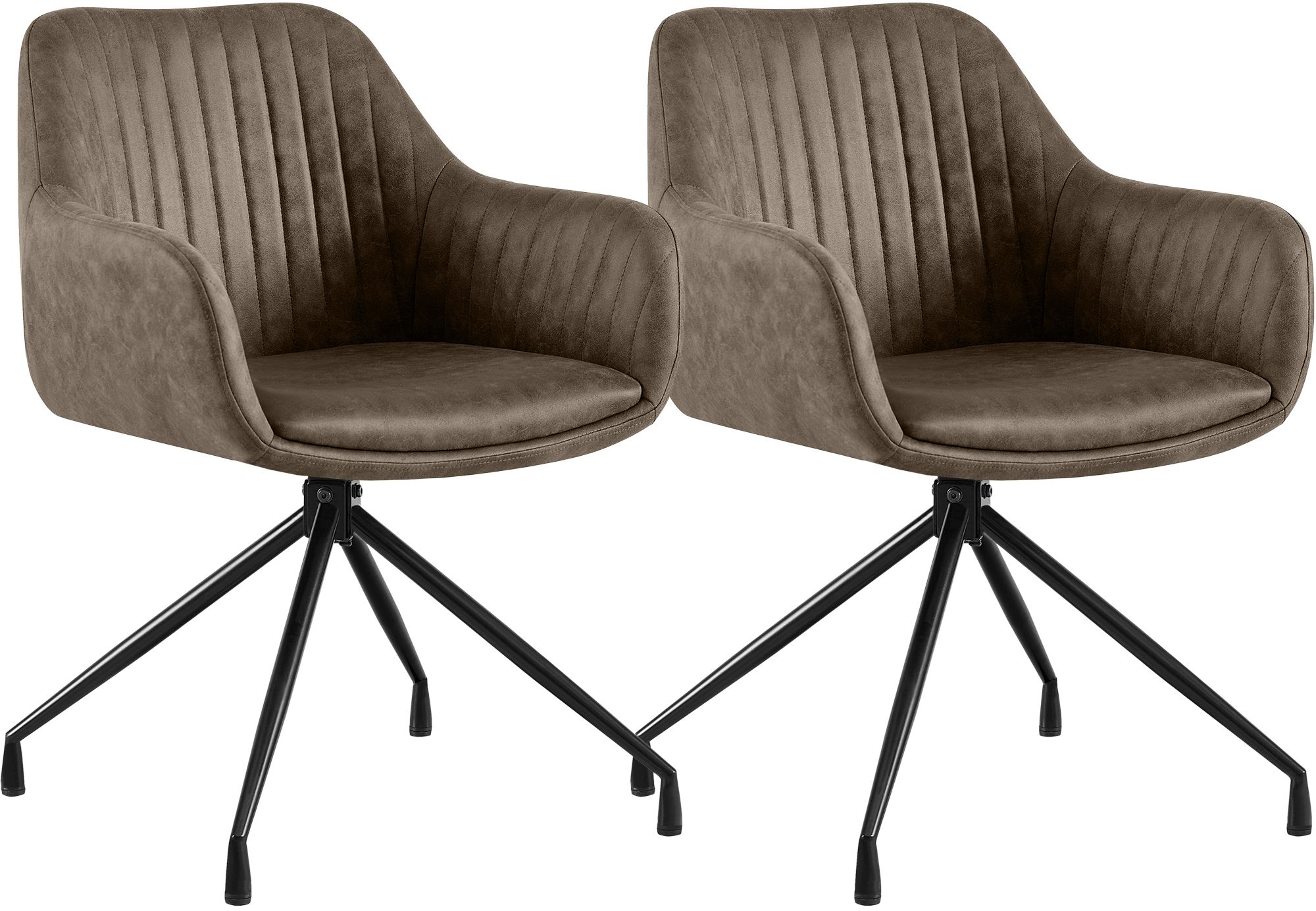 2er Set Esszimmerstuhl Novanis Vintage, grau