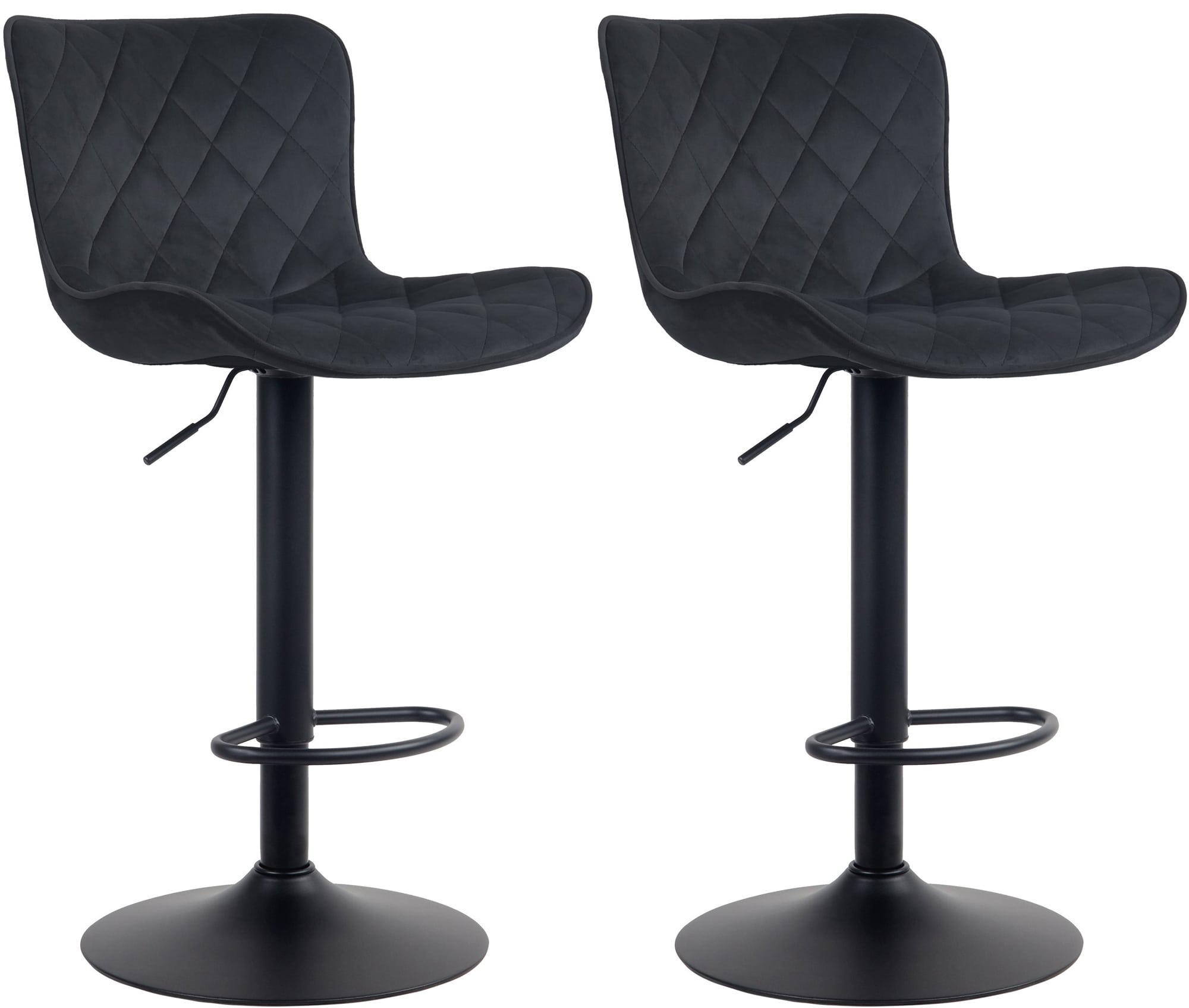 2er Set Barhocker Emma Samt, schwarz