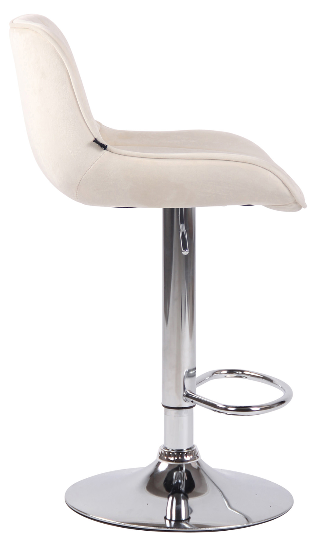 2er Set Barhocker Lentini Samt chrom, creme