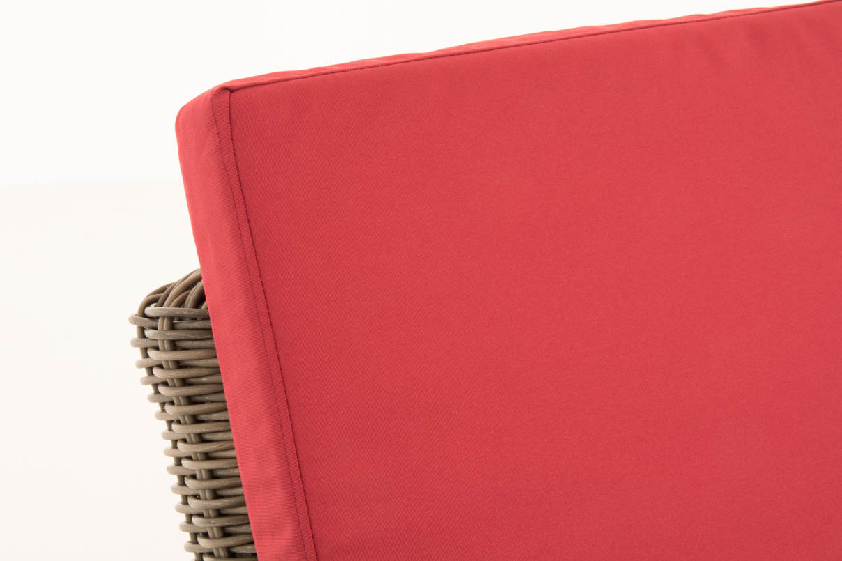 Sofa Ancona Rubinrot 5mm, grau-meliert