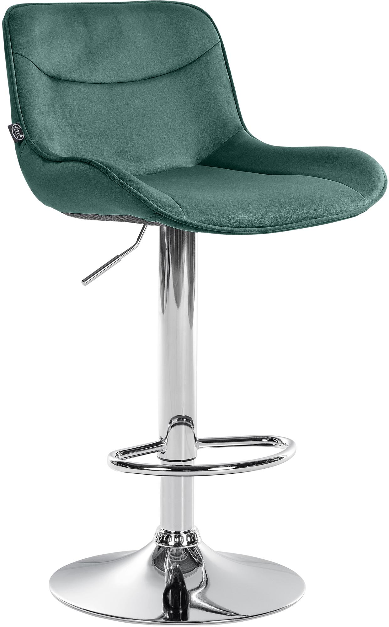 Barhocker Vonore Samt chrom, grün