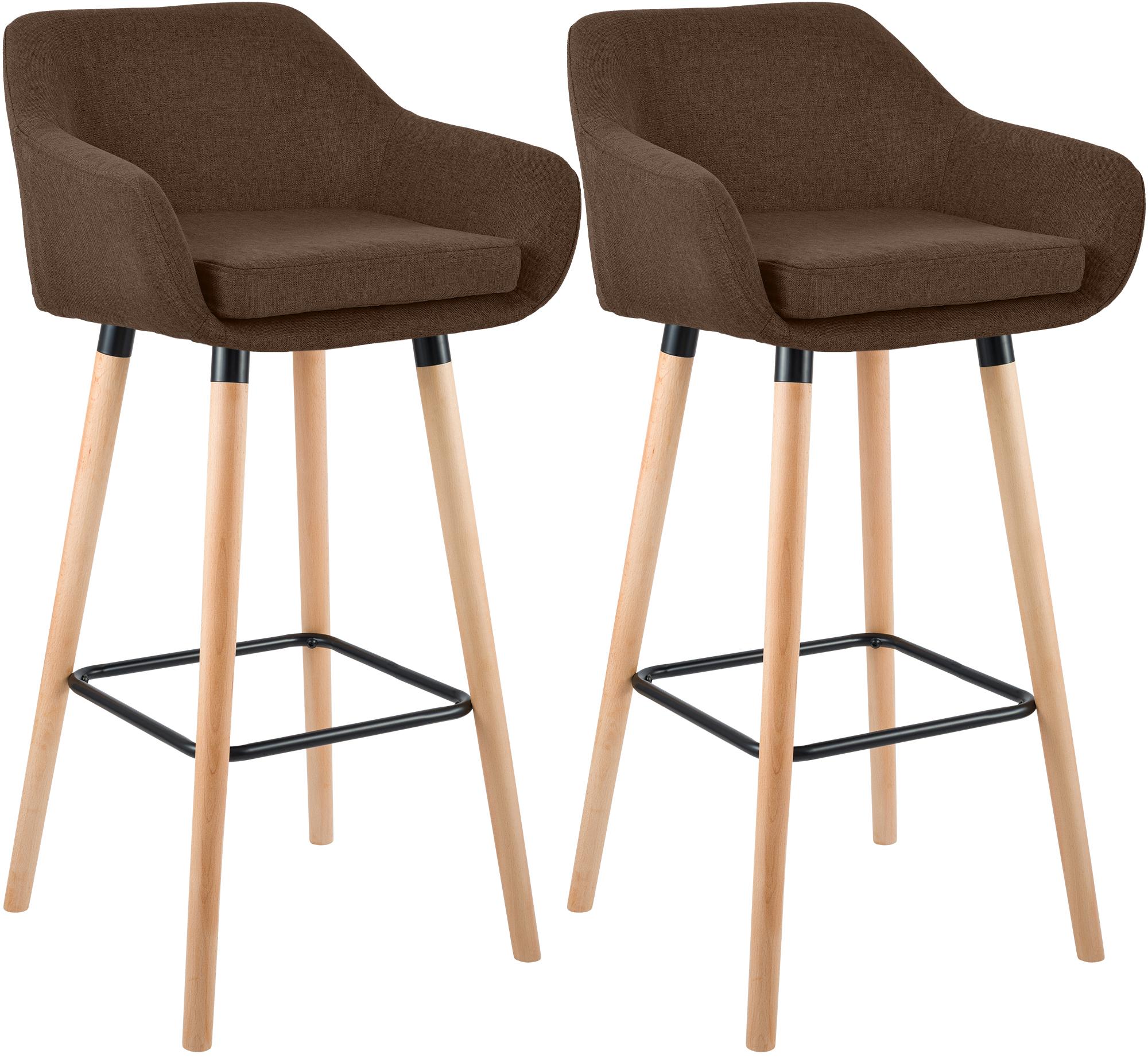 2er Set Barhocker Grant Stoff, braun