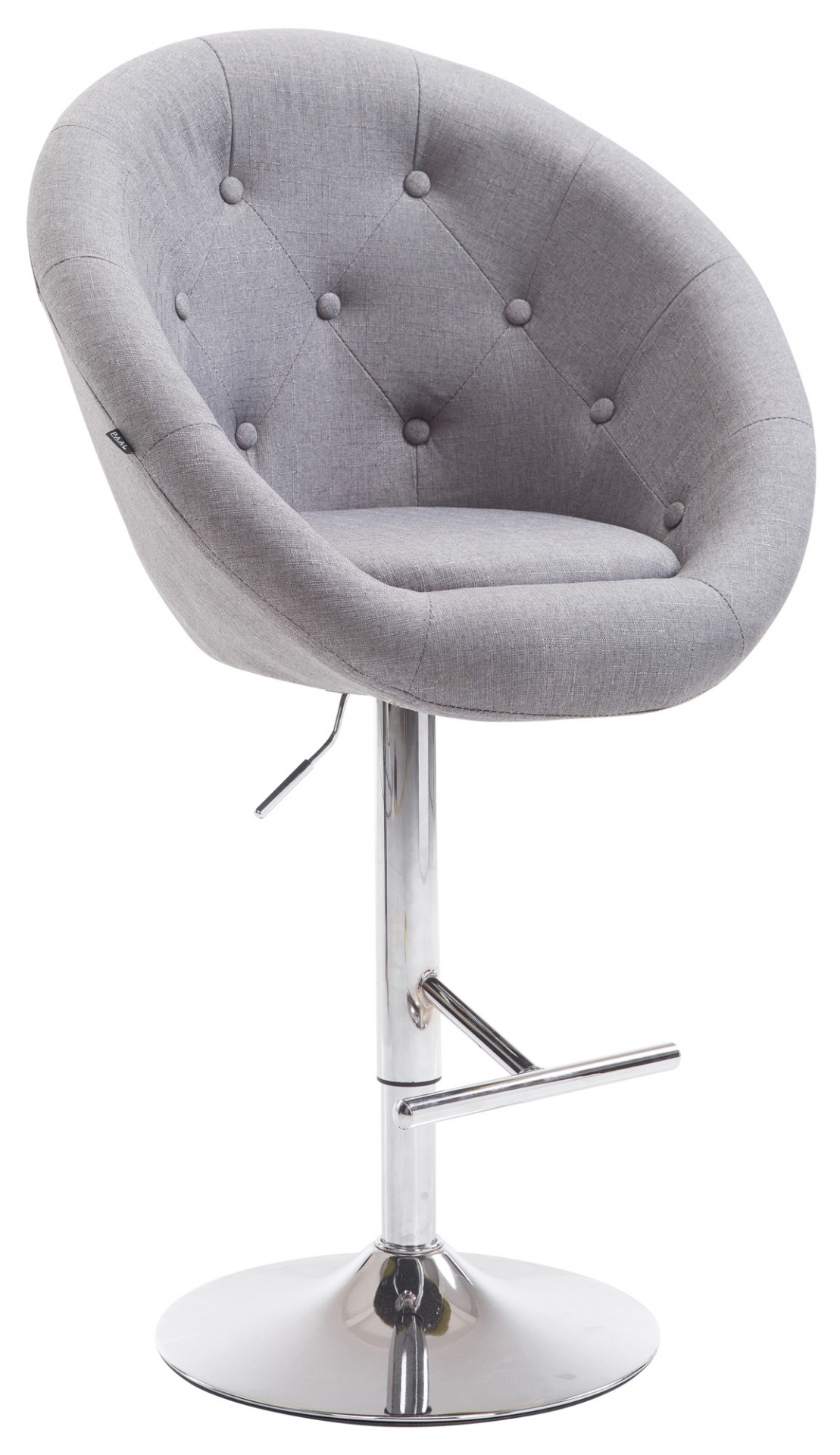 Barhocker London V2 Stoff chrom, grau