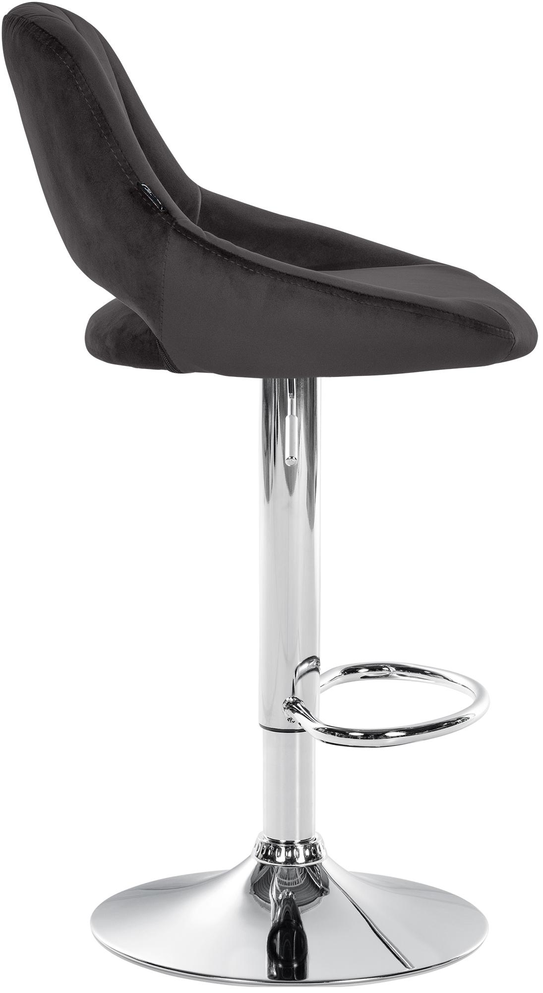 Barhocker Milet Samt chrom, schwarz