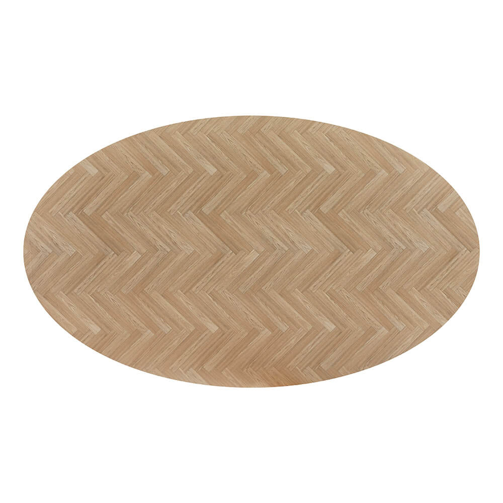 Esstisch Oval AVENTIS inkl. Sternfuß - 200 x 120 cm Fishbone Oak