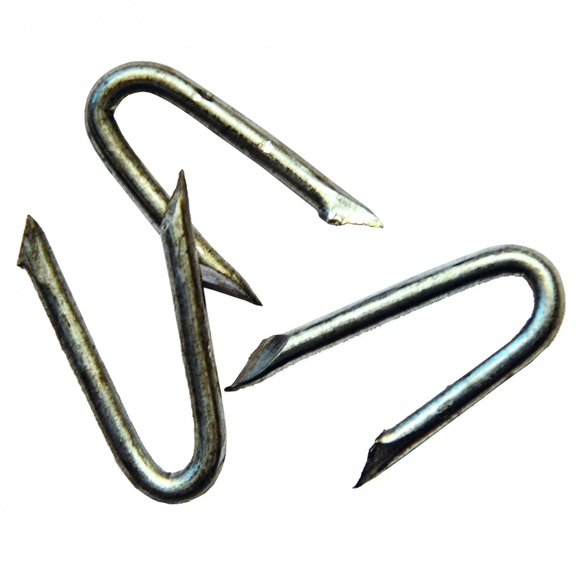Krampen für ROLLO-Lattenzaun, verzinkt, gespitzt, ca. 3,1 x 31 mm, Beutel á ca. 45 Stück