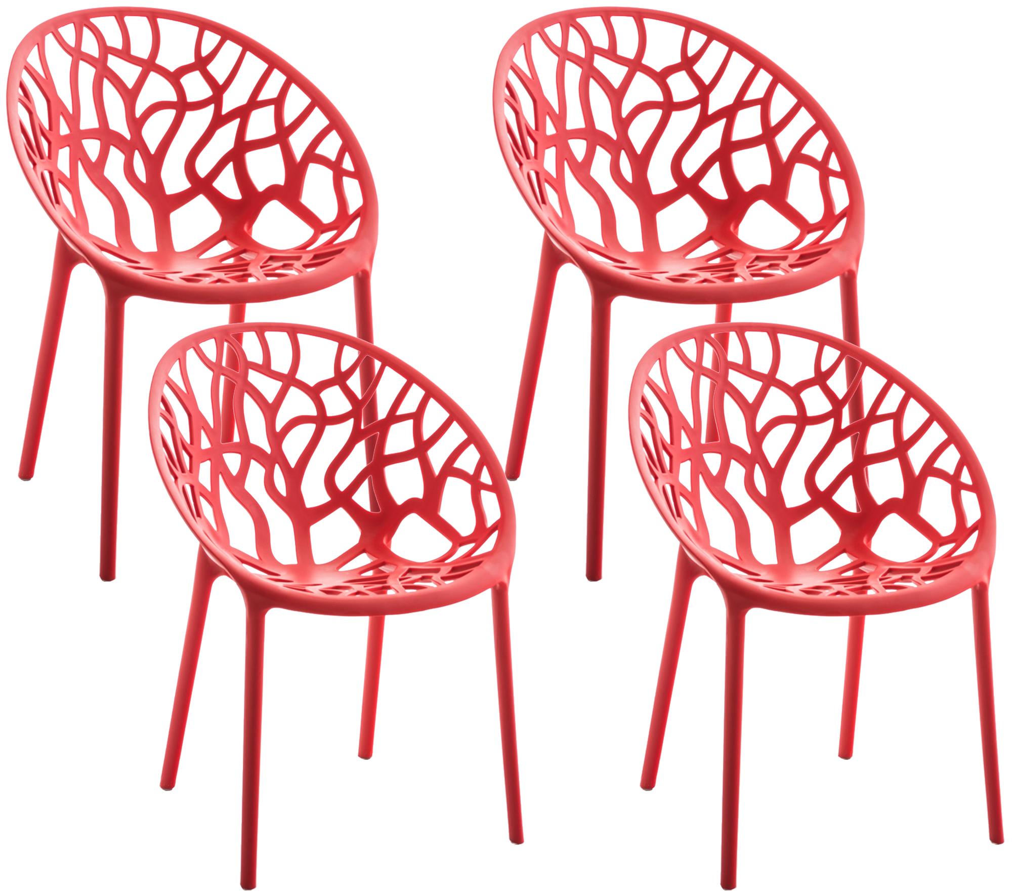 4er Set Stuhl Hope, rot