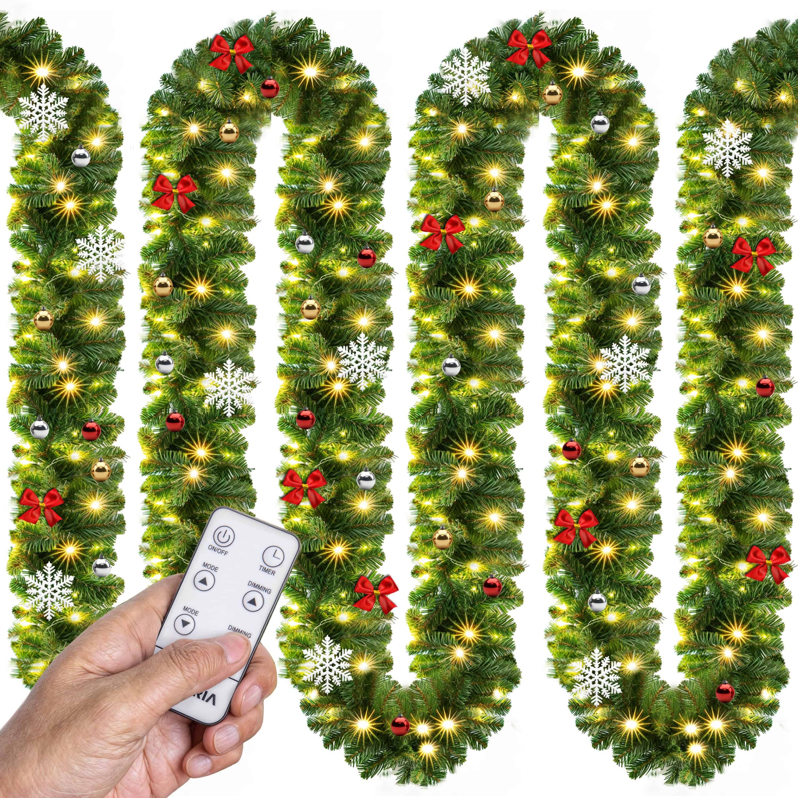Weihnachtsgirlande 5m geschmückt inkl Fernbedienung
