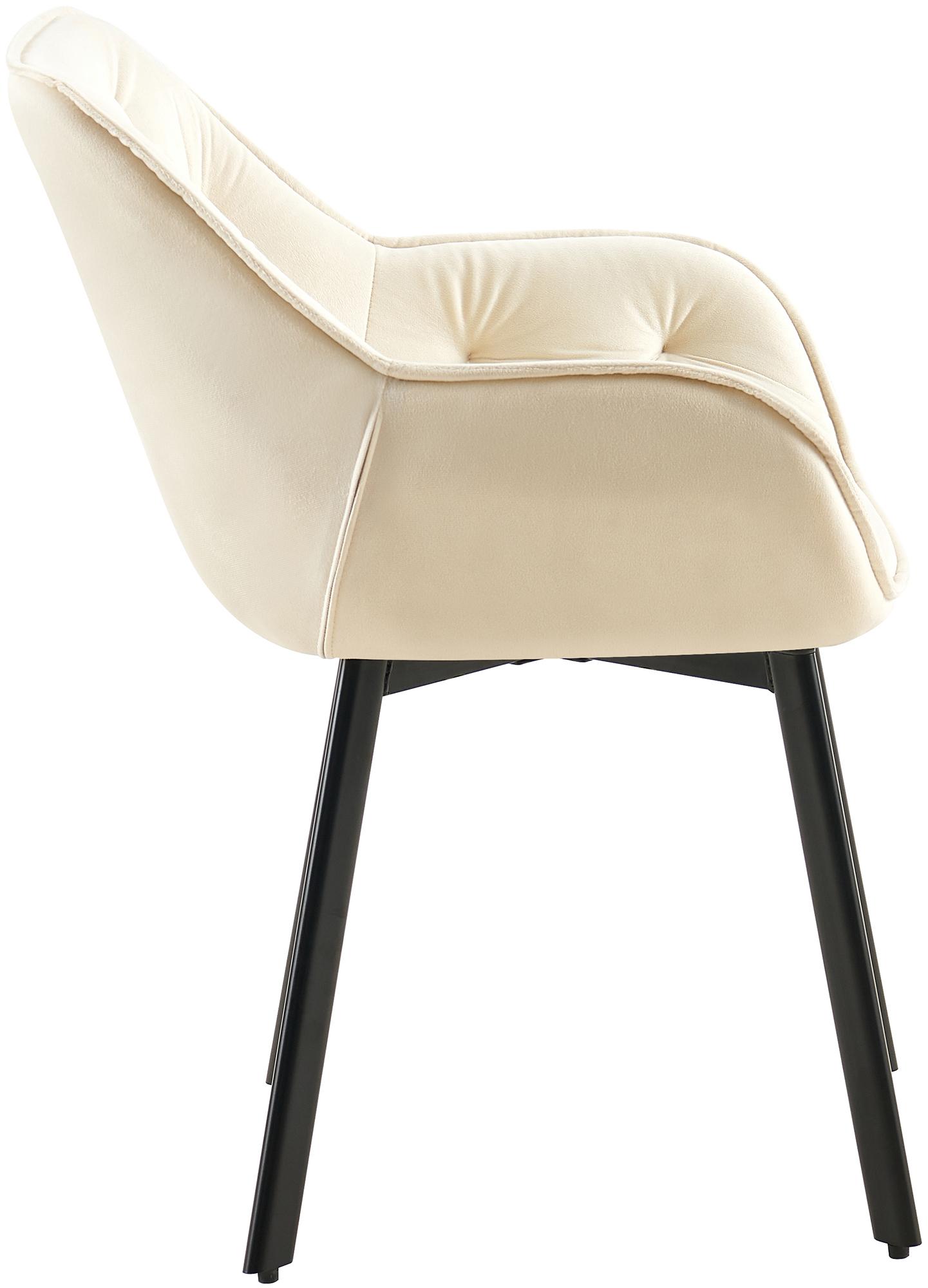 2er Set Esszimmerstuhl Antigo Samt, creme