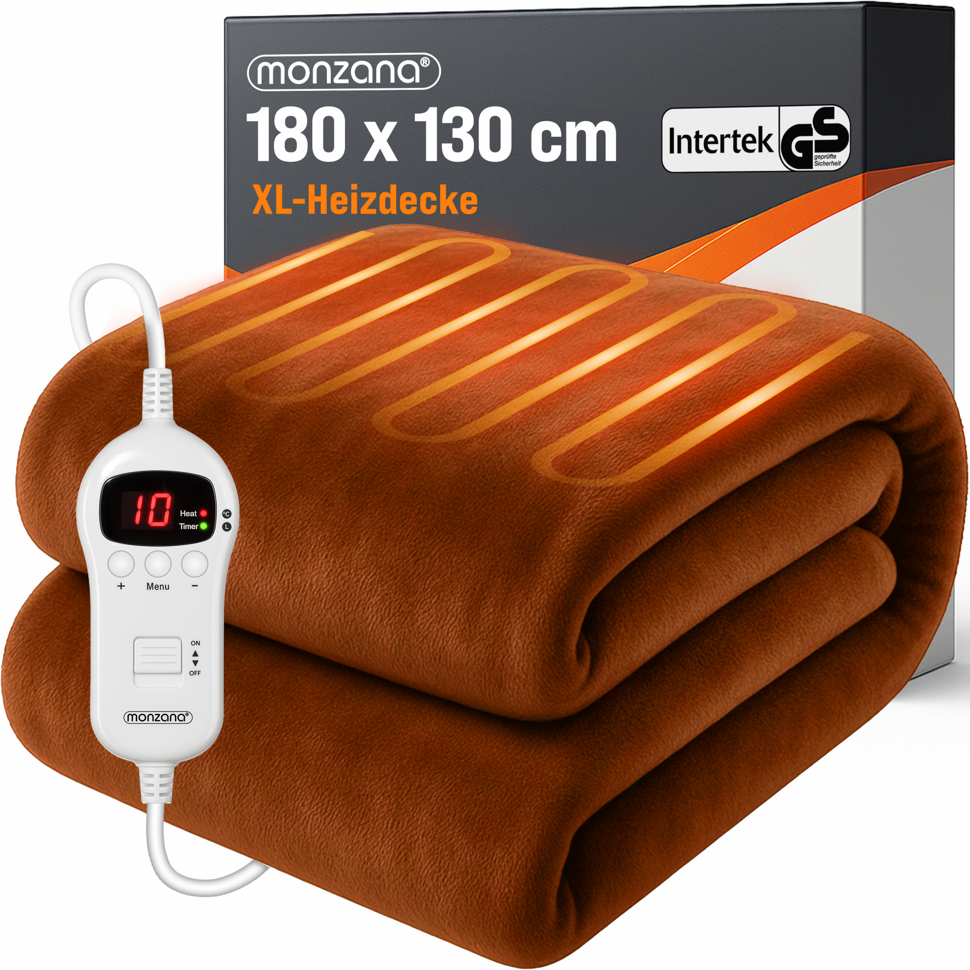 Heizdecke Braun Coral Fleece 180x130cm