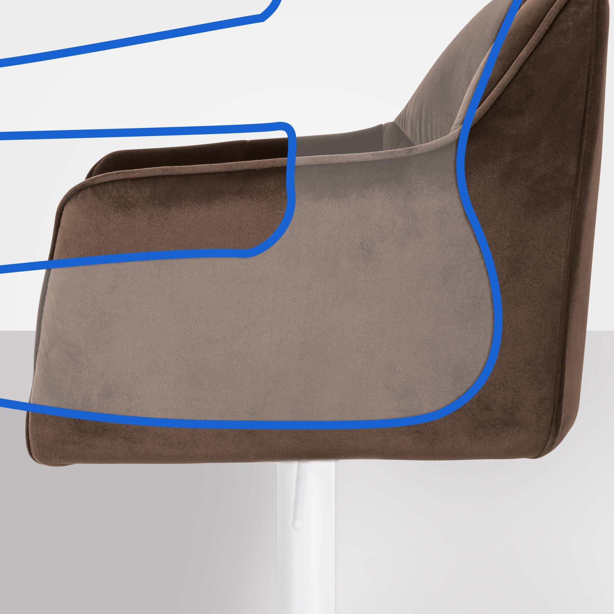 Barhocker Damaso W Samt, braun