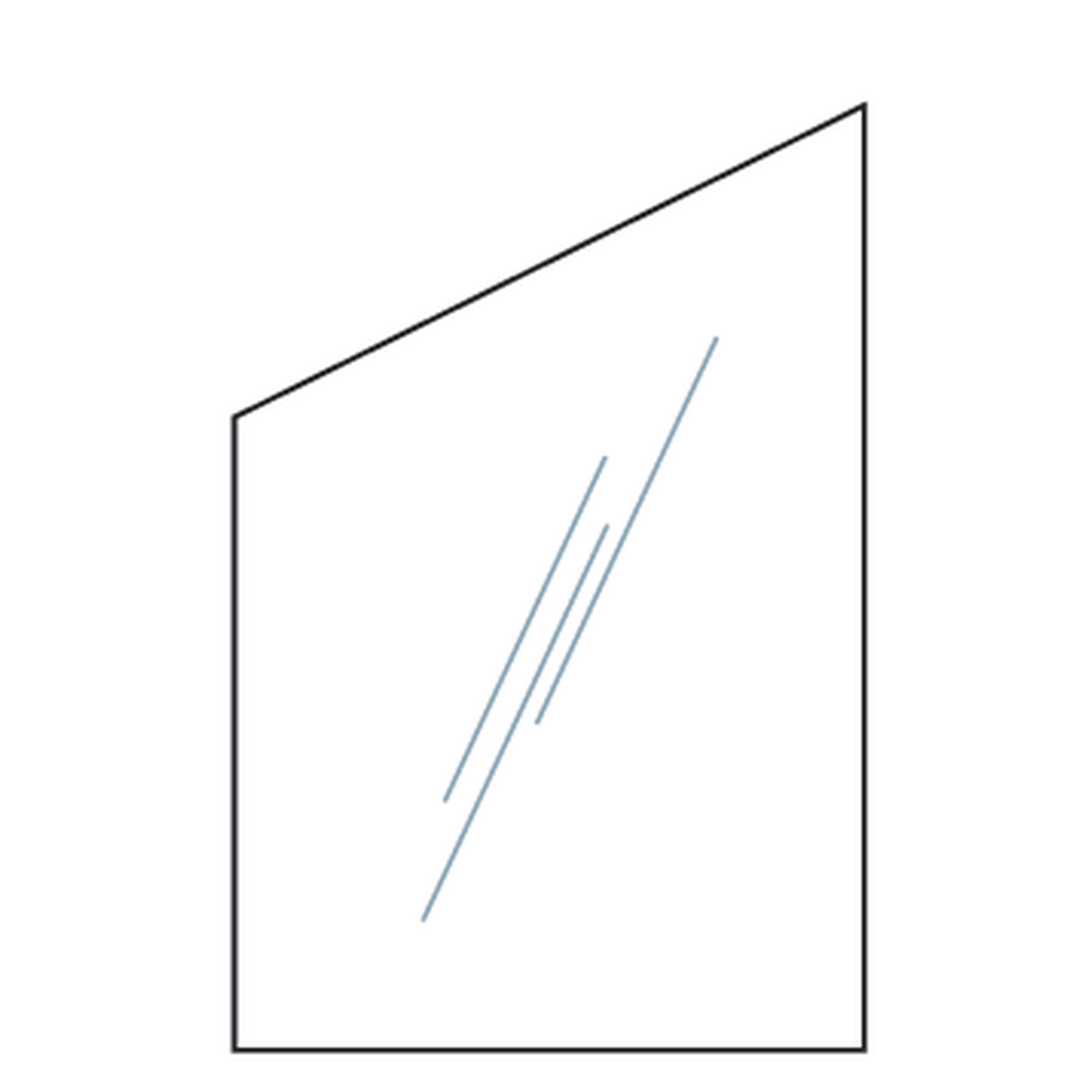 VETRO Glasscheibe ECKE beidseitig, B 1200 x H 1200/1800 mm, Klarglas