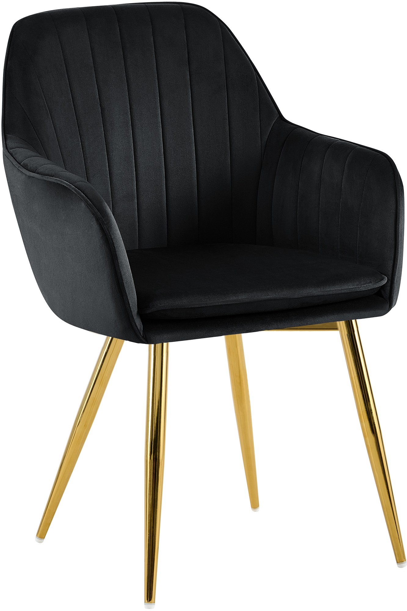 Esszimmerstuhl Cheryl Samt gold, schwarz