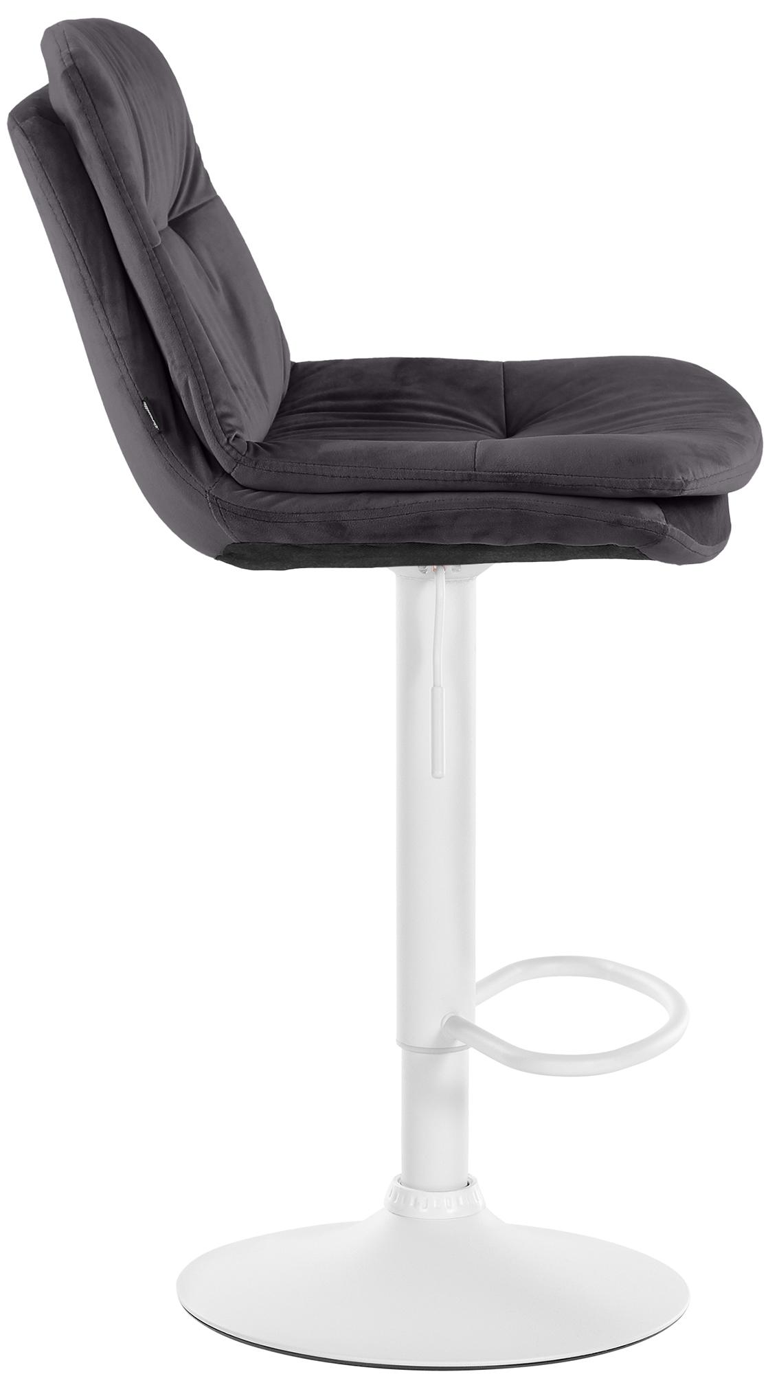 Barhocker Laurel Samt weiß, schwarz
