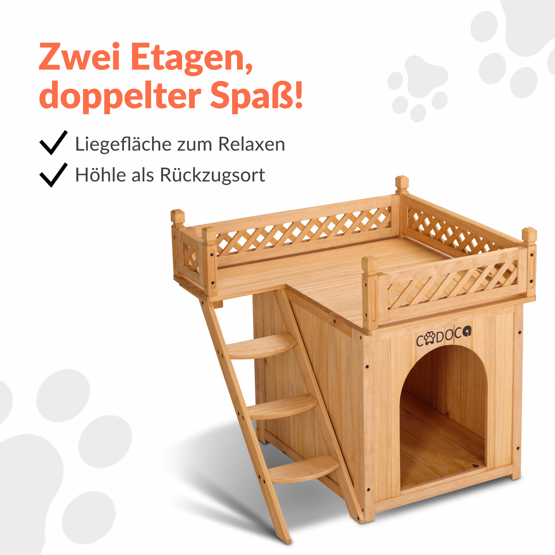 Katzenhaus Holz FSC®-zertifiziert 66x53x64cm