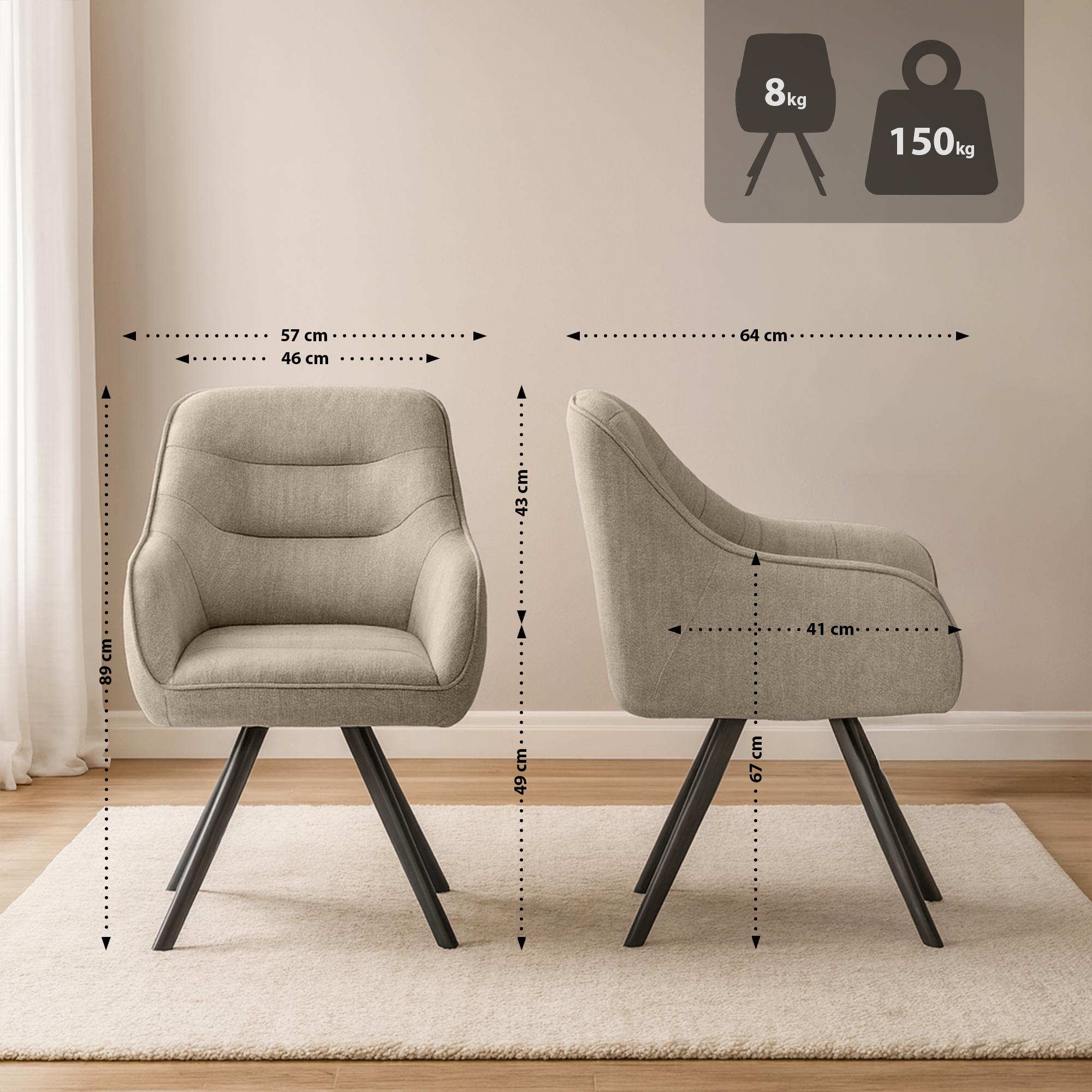 Stuhl Pettuli Stoff, taupe