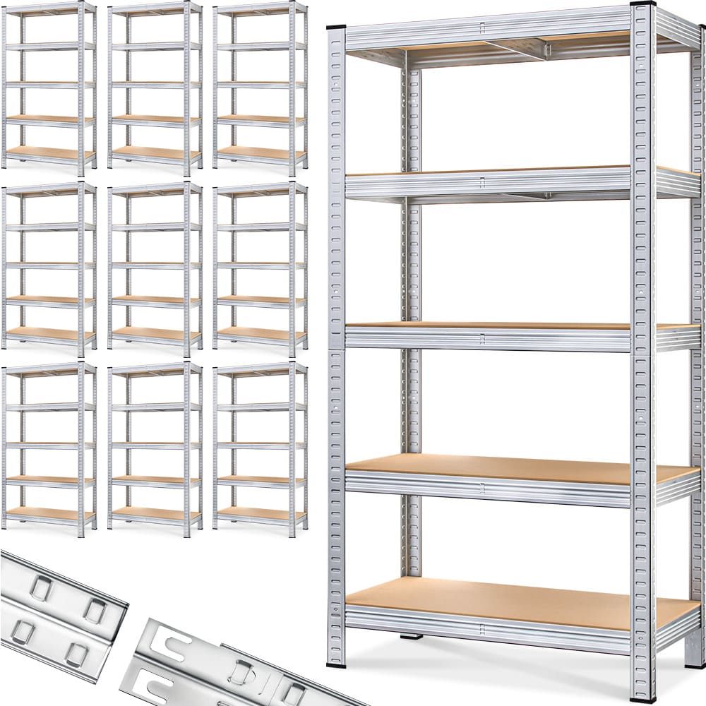 Schwerlastregal 10er-Set 180x90x40cm verzinkt 875kg
