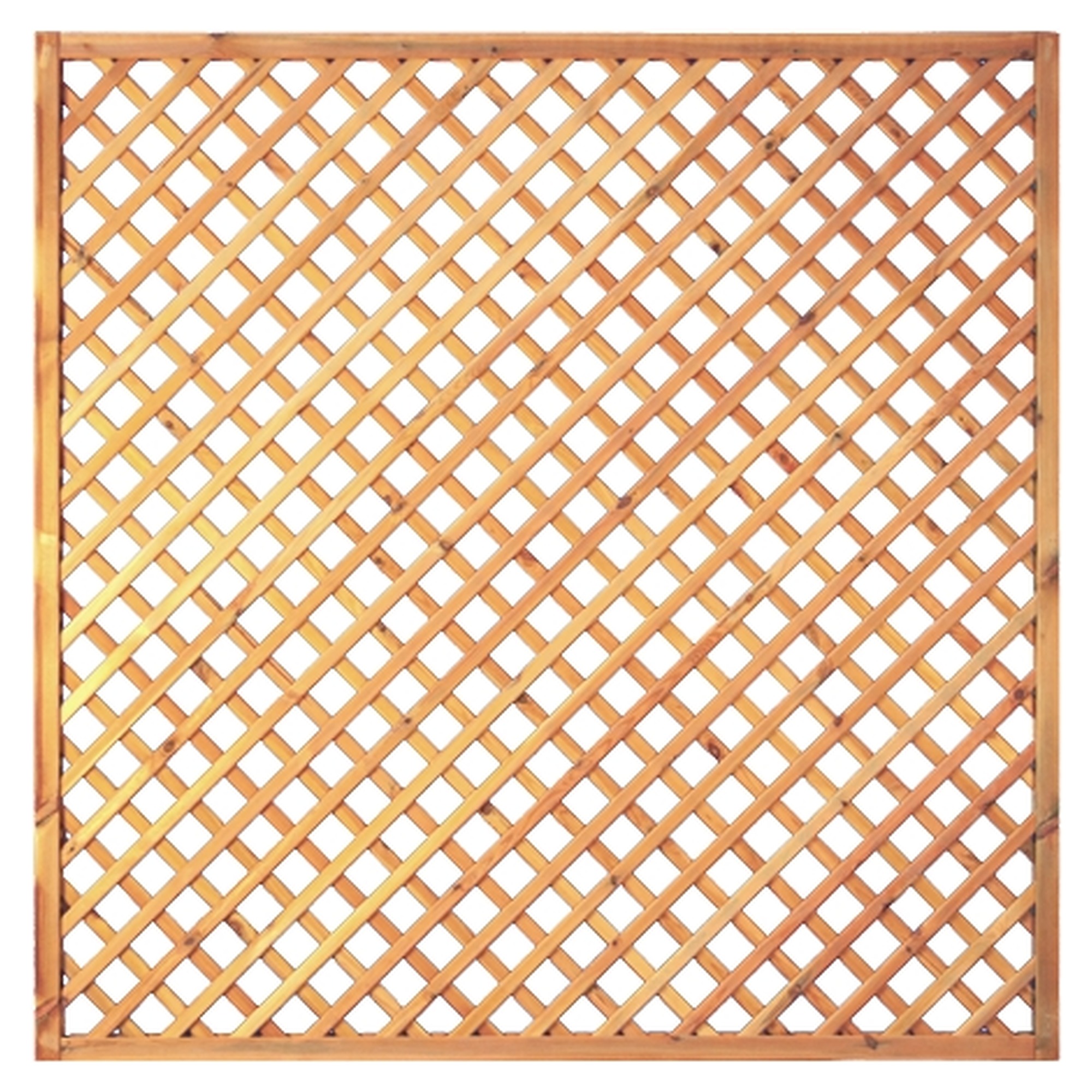 Diagonal-Rankzaun 180 x 180 cm, MW 6 x 6 cm, Rahmen 45/45 mm, kdi grün, Leisten 12 x 30 mm, genagelt