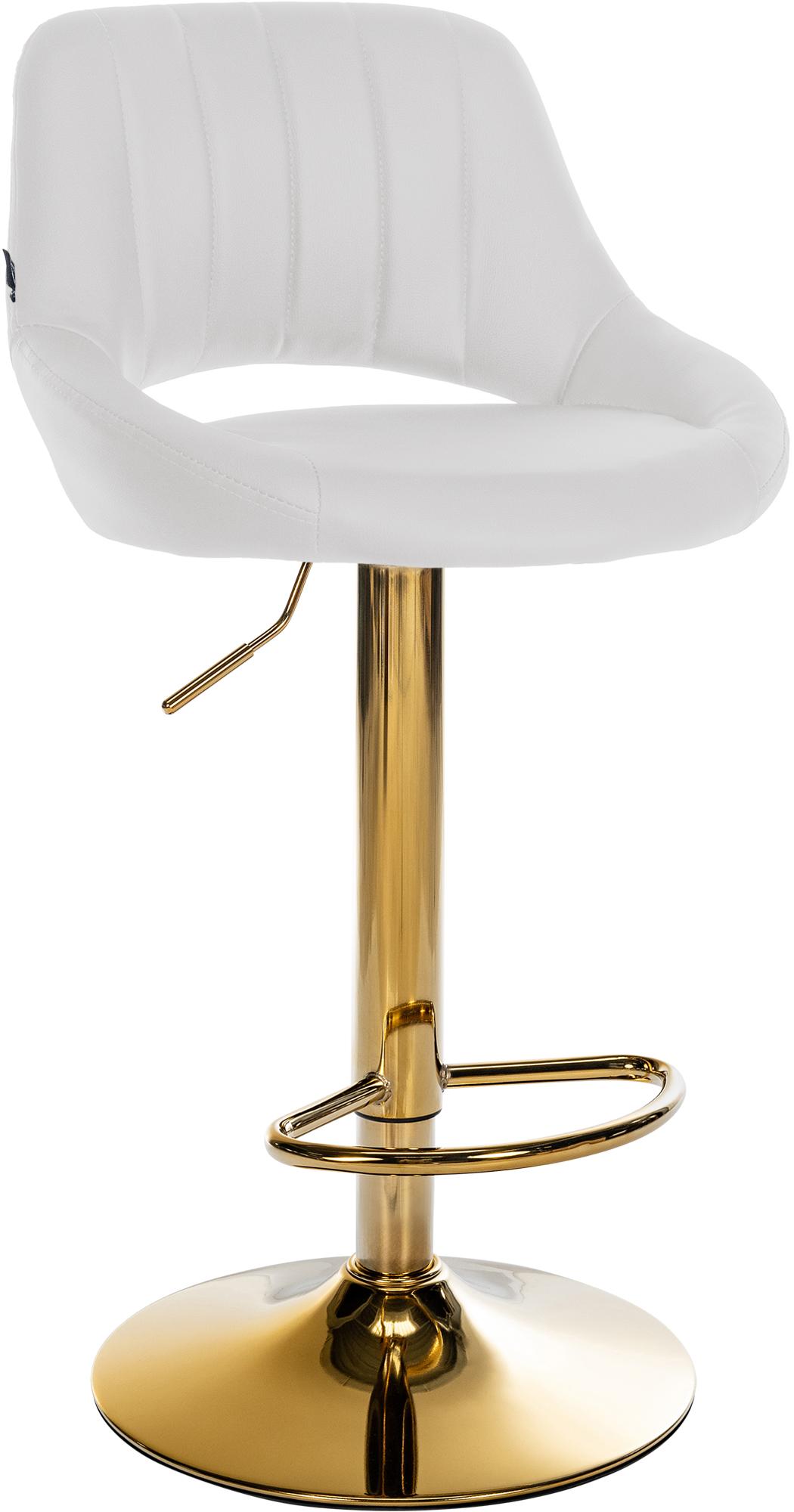 Barhocker Milet Kunstleder gold, weiß