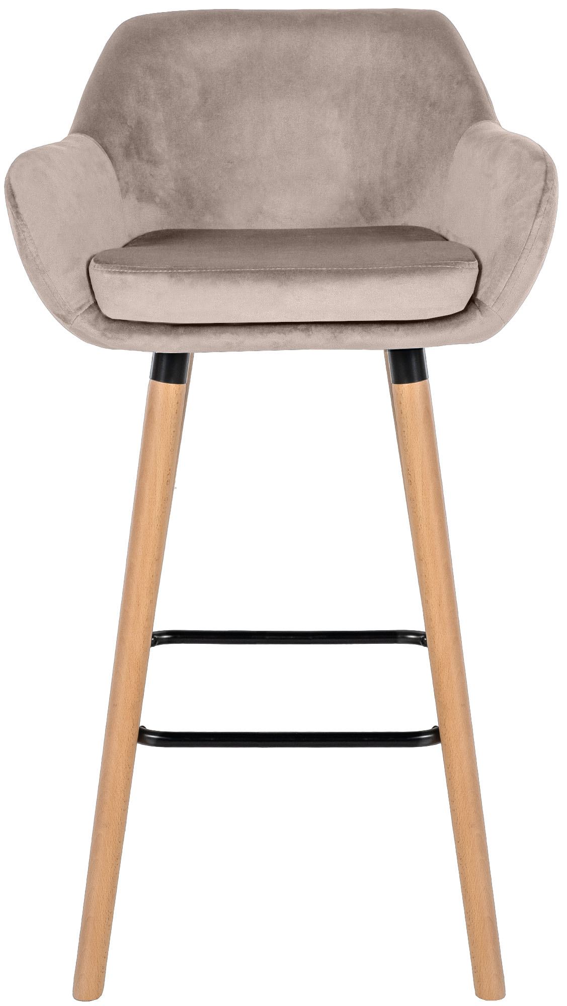 2er Set Barhocker Grant Samt, creme