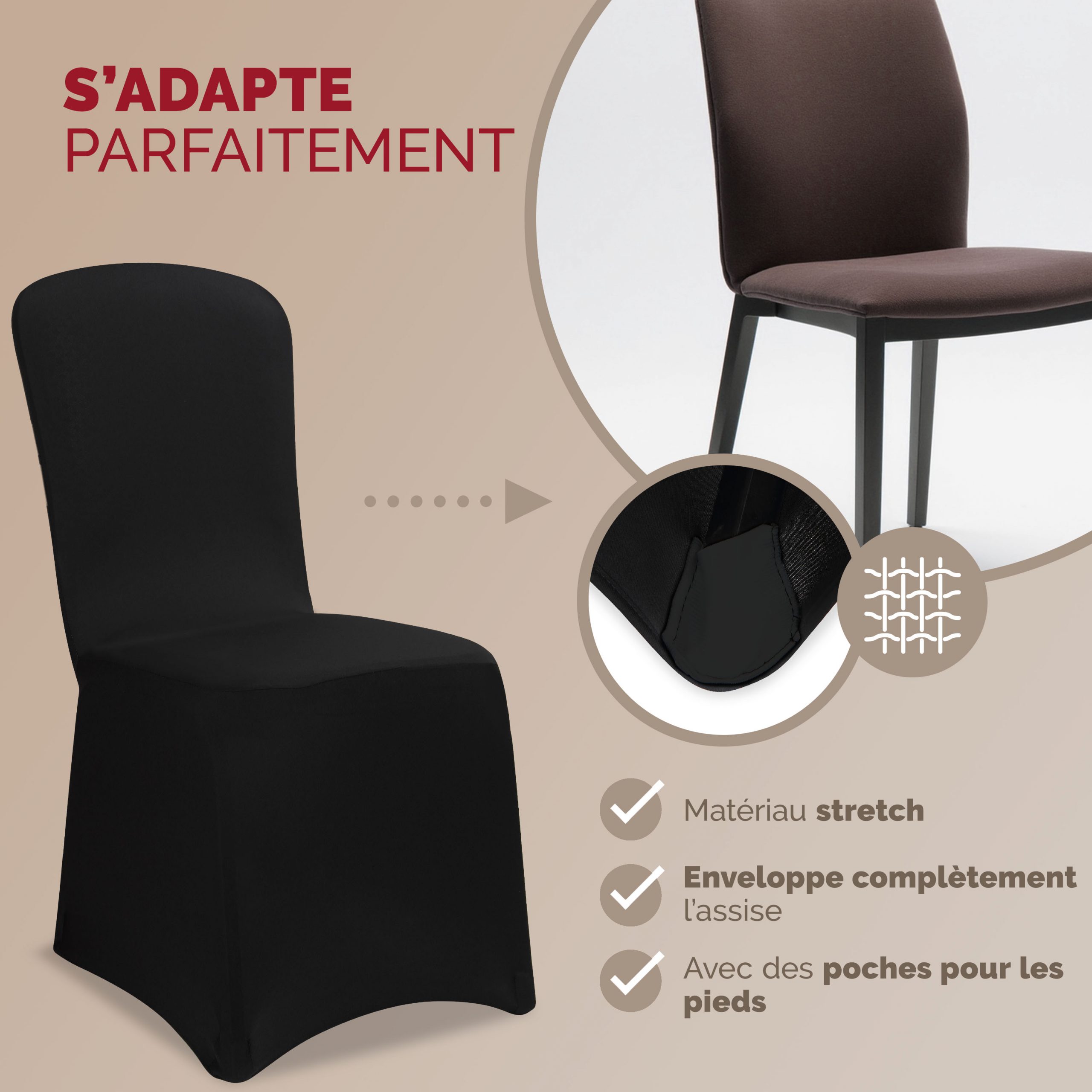 Stuhlhusse 6er-Set Anthrazit OEKO-TEX®