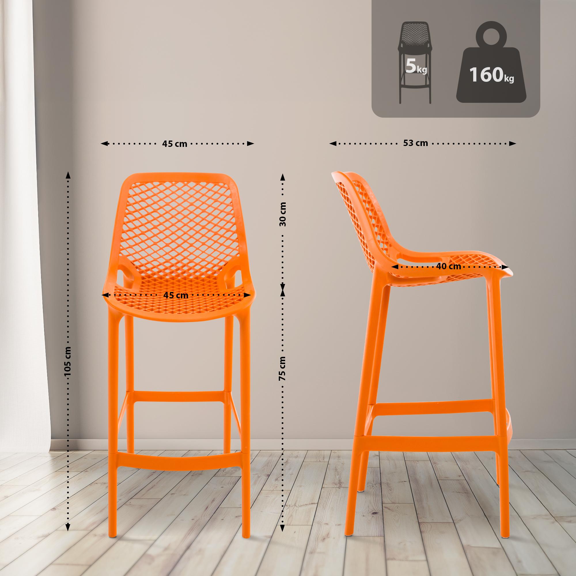 2er Set Barhocker Air, orange