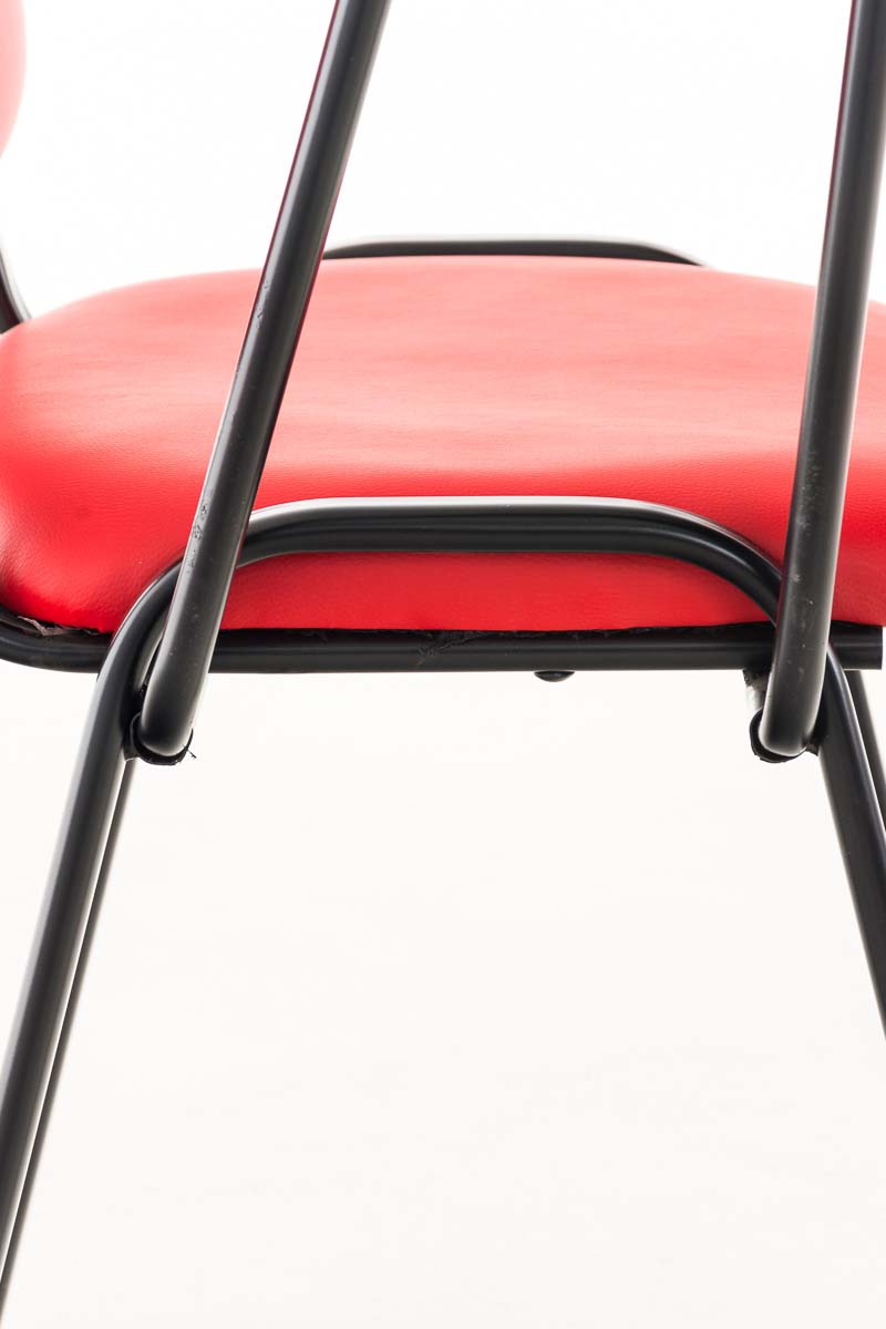 Stuhl Ken mit Klapptisch Kunstleder, rot