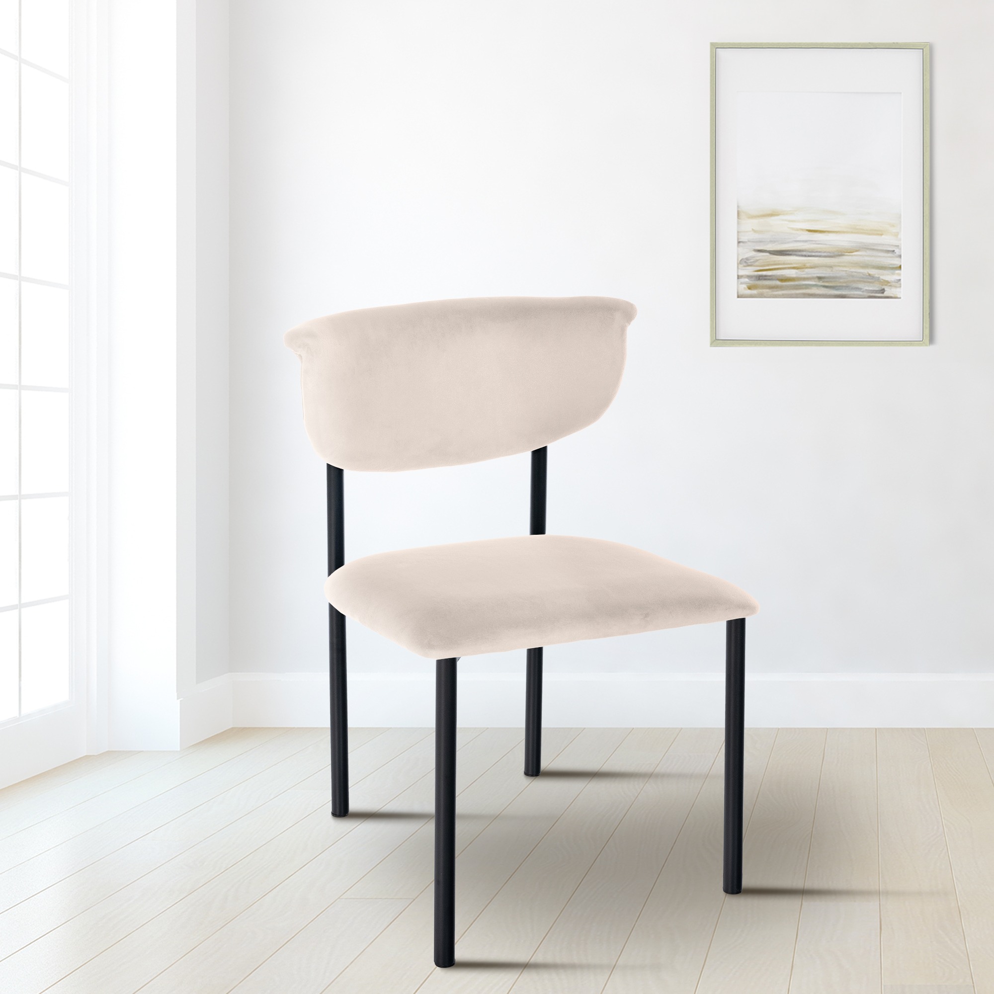 Besucherstuhl Gambell Samt, creme
