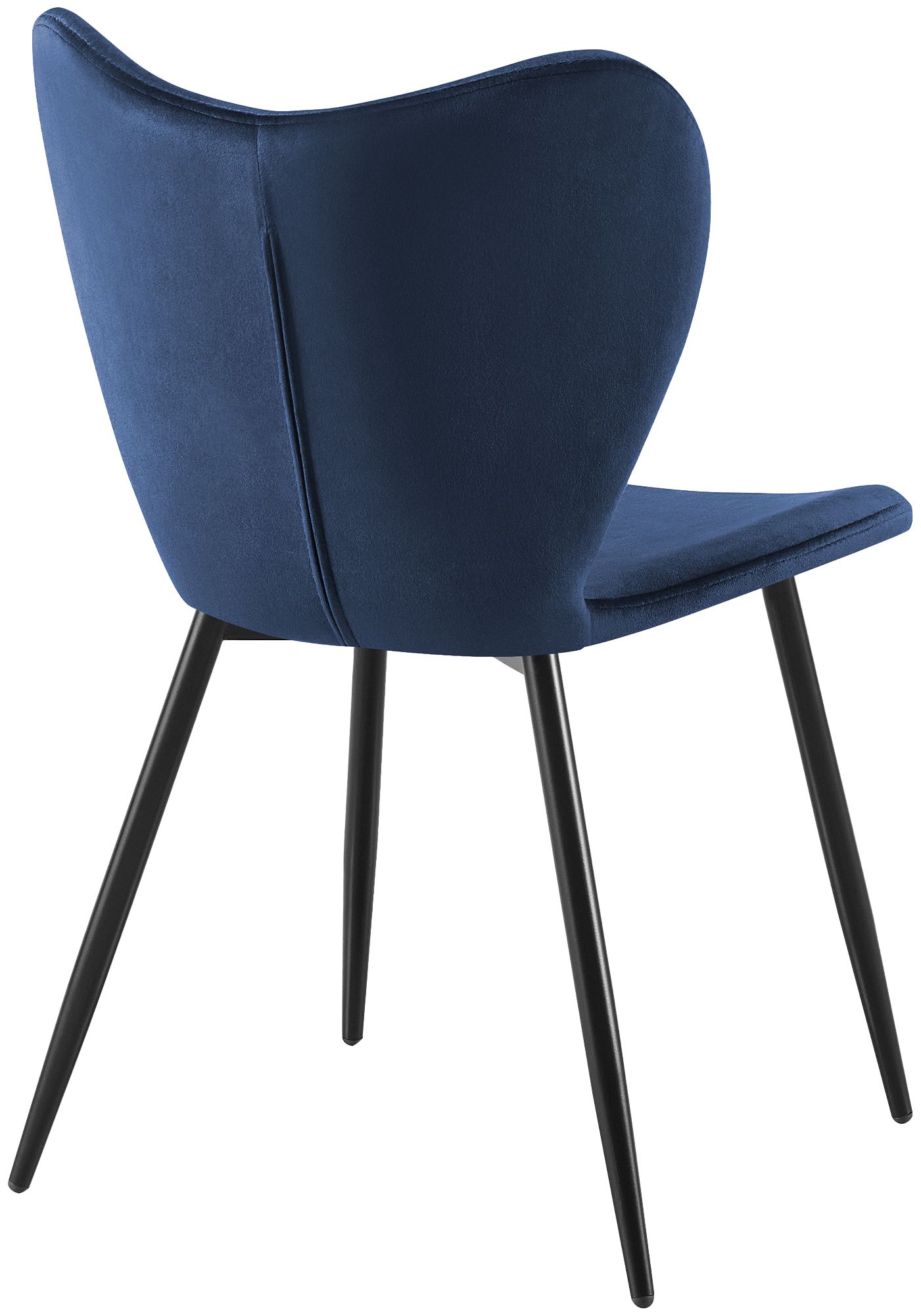 2er Set Esszimmerstuhl Maika Samt, dunkelblau