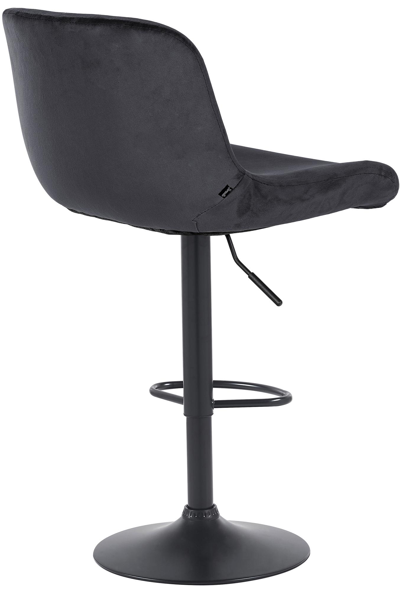 2er Set Barhocker Solon Schwarz Samt, schwarz