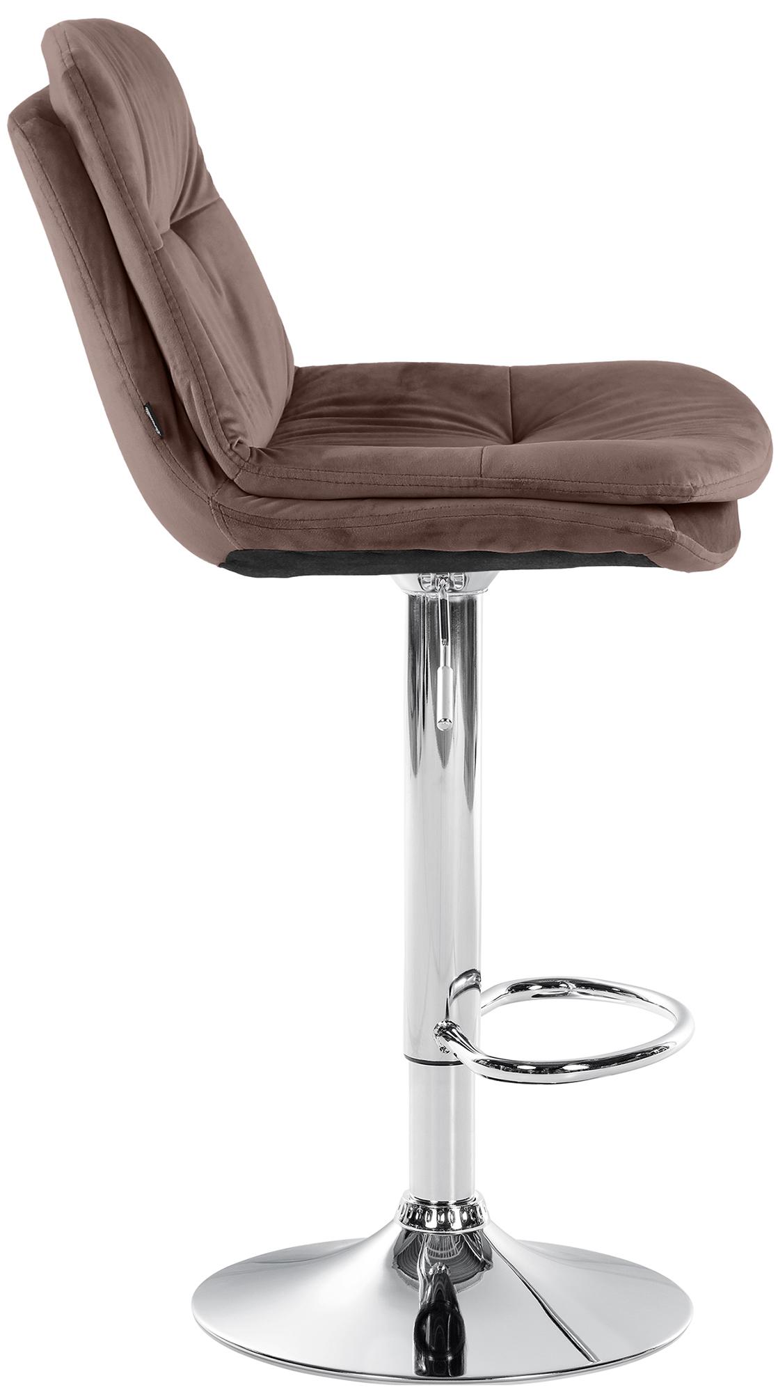 Barhocker Laurel Samt chrom, braun